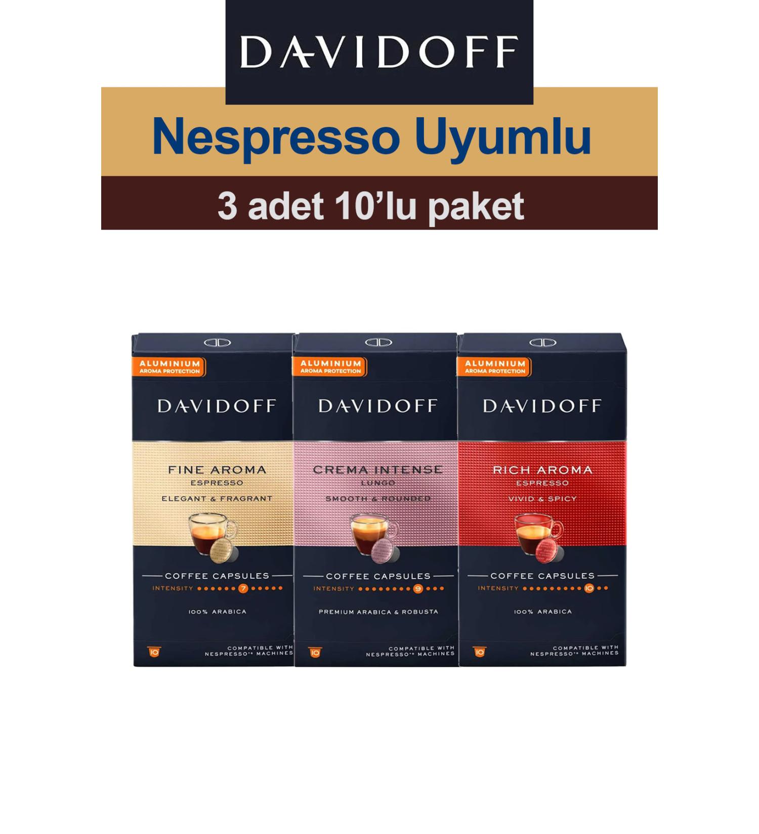 Davidoff Nespresso Compatible Capsule Coffee Set | Fine - Rich - Intense - Buy Online on GoSupps.com