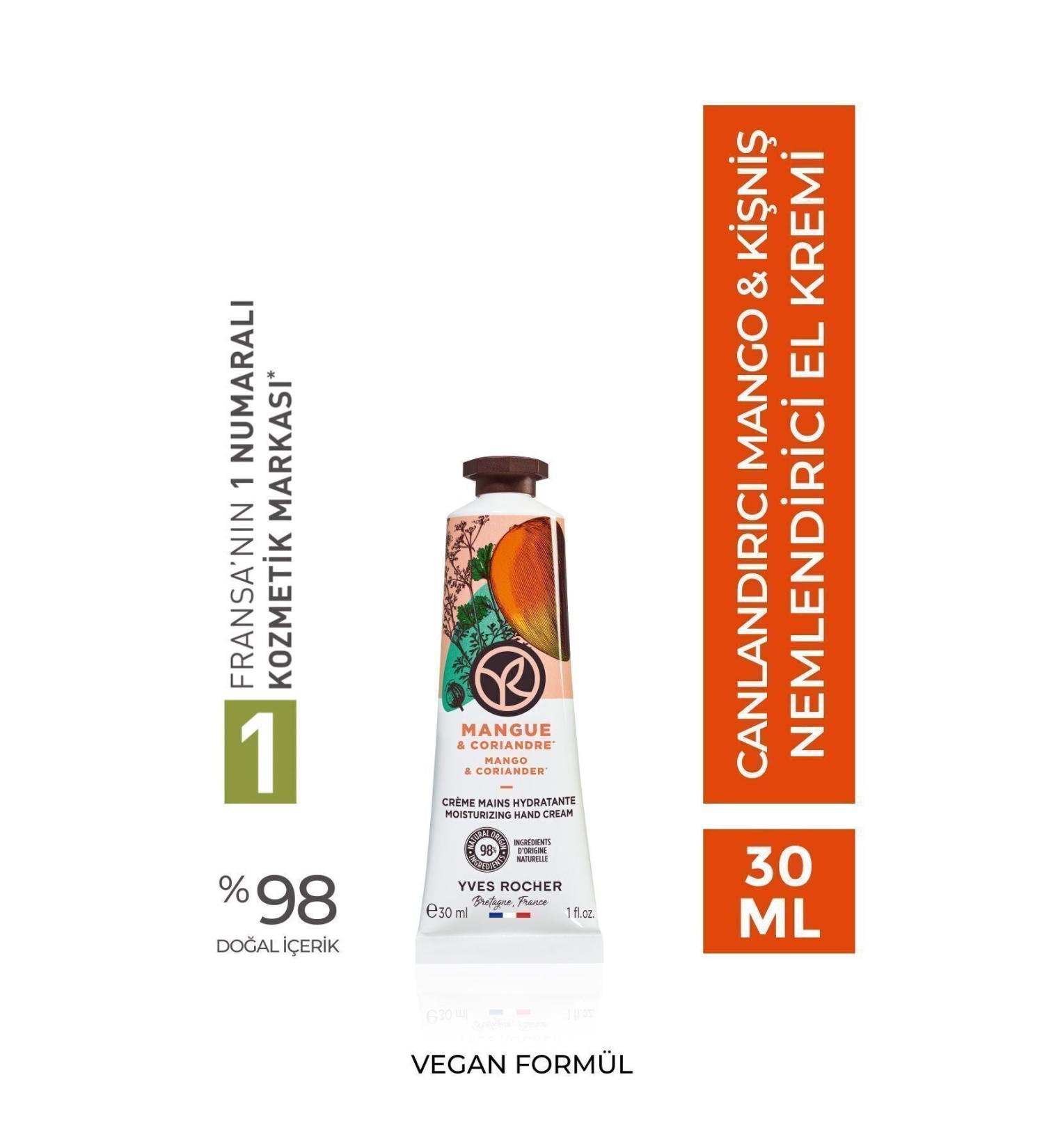 Yves Rocher Moisturizing Hand Cream- Revitalizing Mango Coriander- 30ml-72115 - Buy Online on GoSupps.com