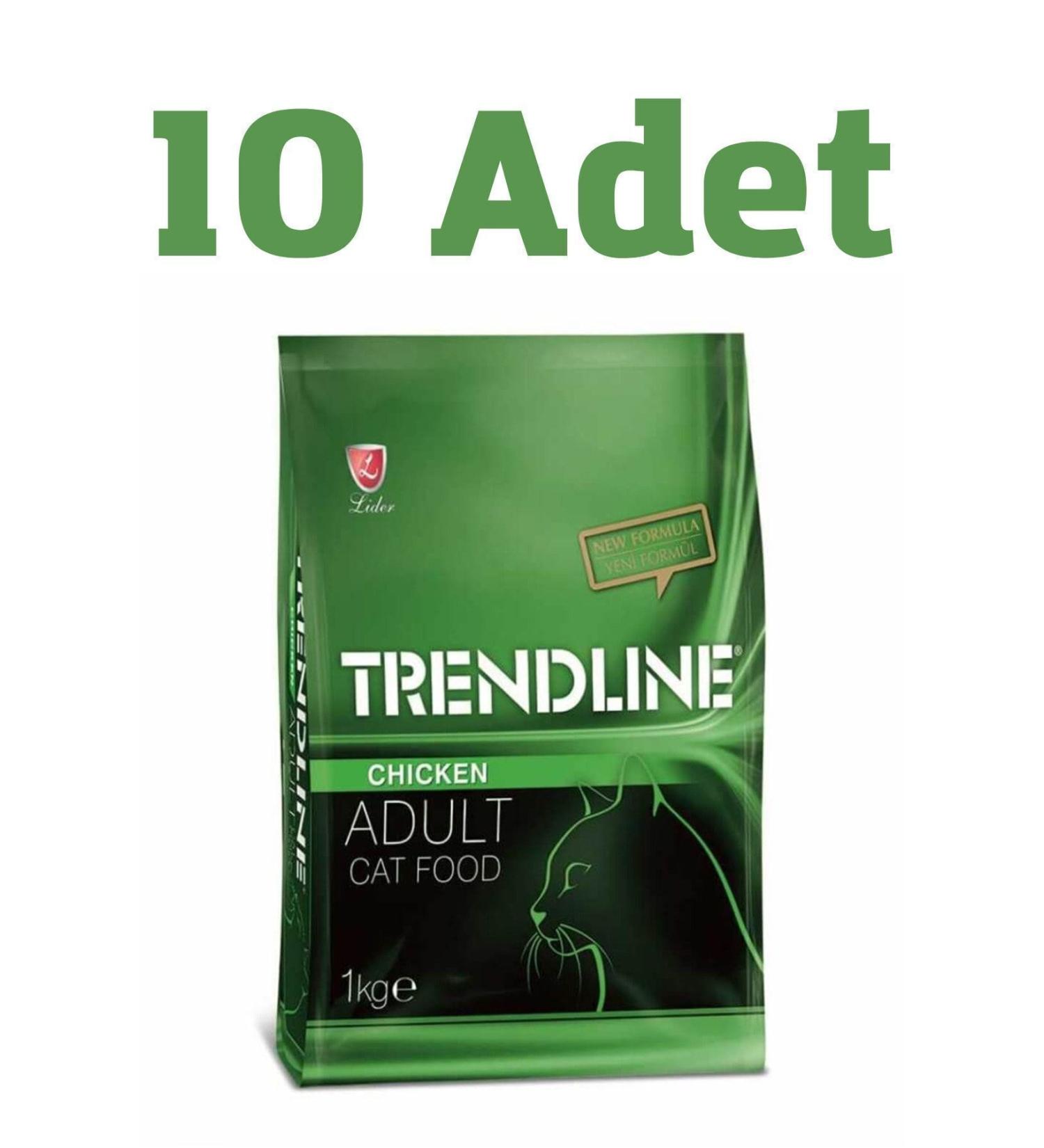 Trendline Adult Chicken Cat Dry Food 1 Kg X 10 Pieces