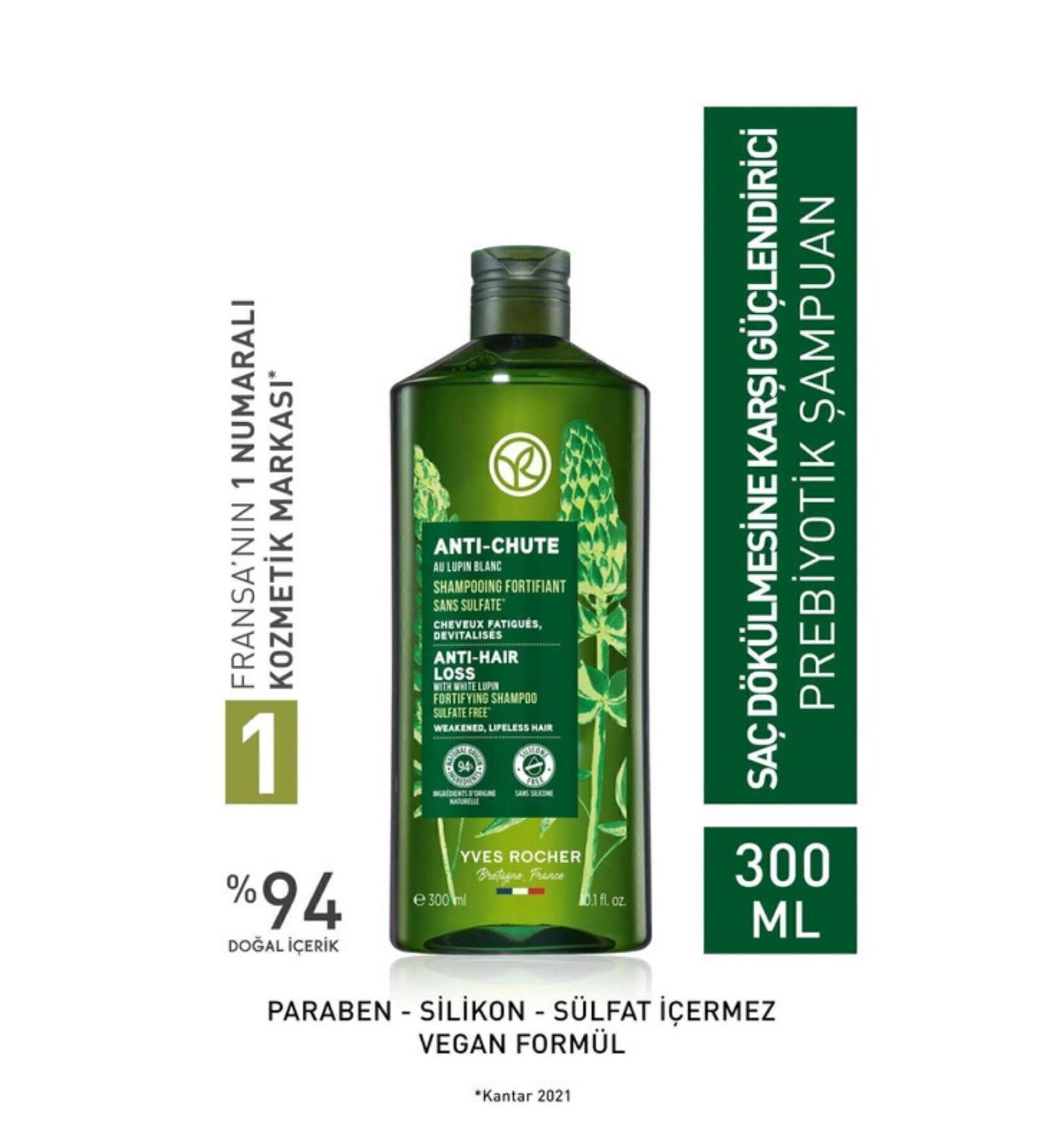 Yves Rocher Anti-Hair Loss (anti-chute) Strengthening Prebiotic Shampoo - Sulfate Free &-300 Ml