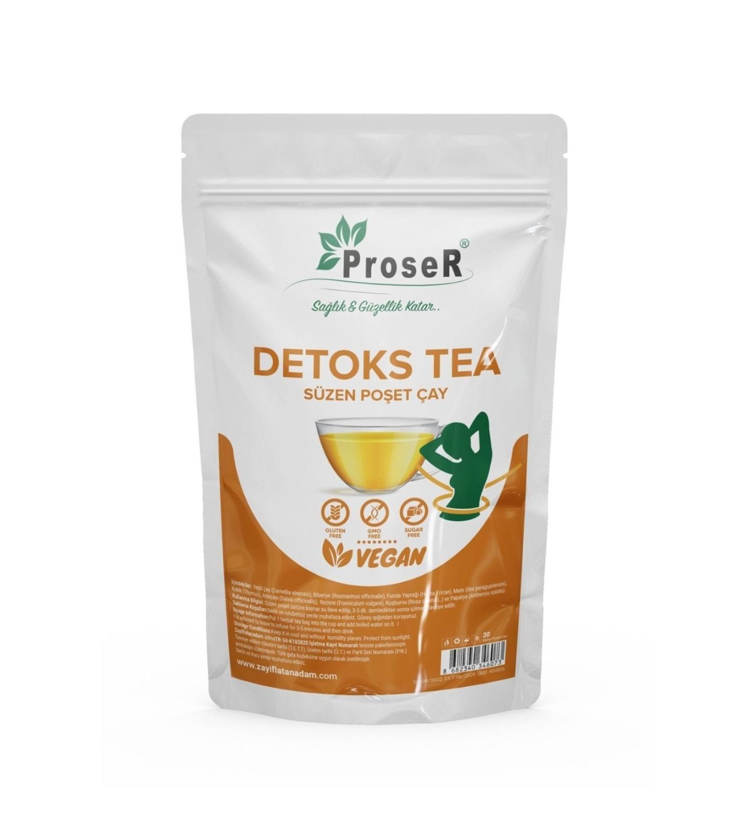 proser Detox Herbal Tea 30 Pieces X 2gr Filtering Herbal Tea Bag