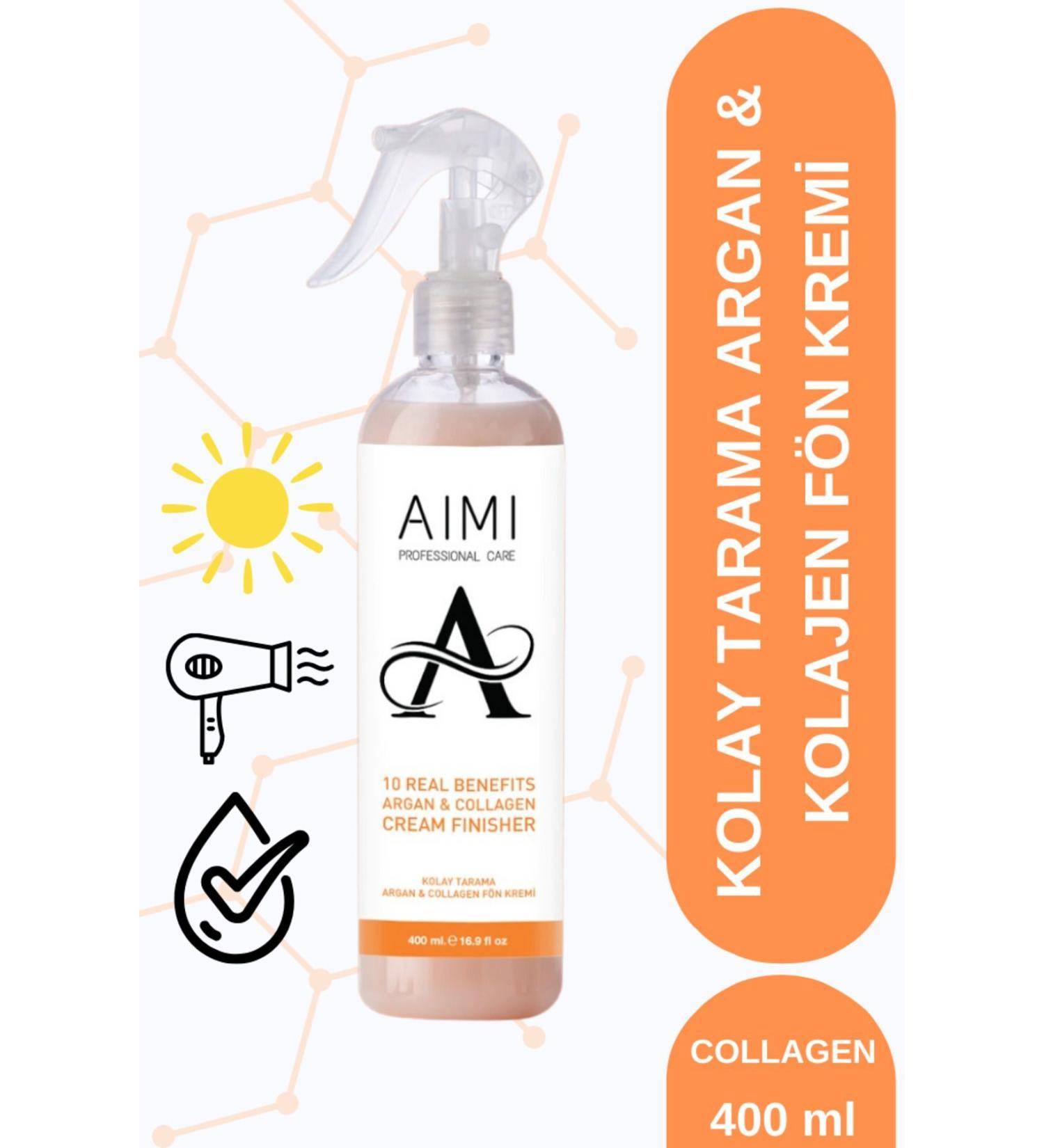 AIMI COSMETIC Anti-Heat Easy Combing Blow Dry Cream with Argan Biotin and Collagen 400 ml - Buy Online on GoSupps.com