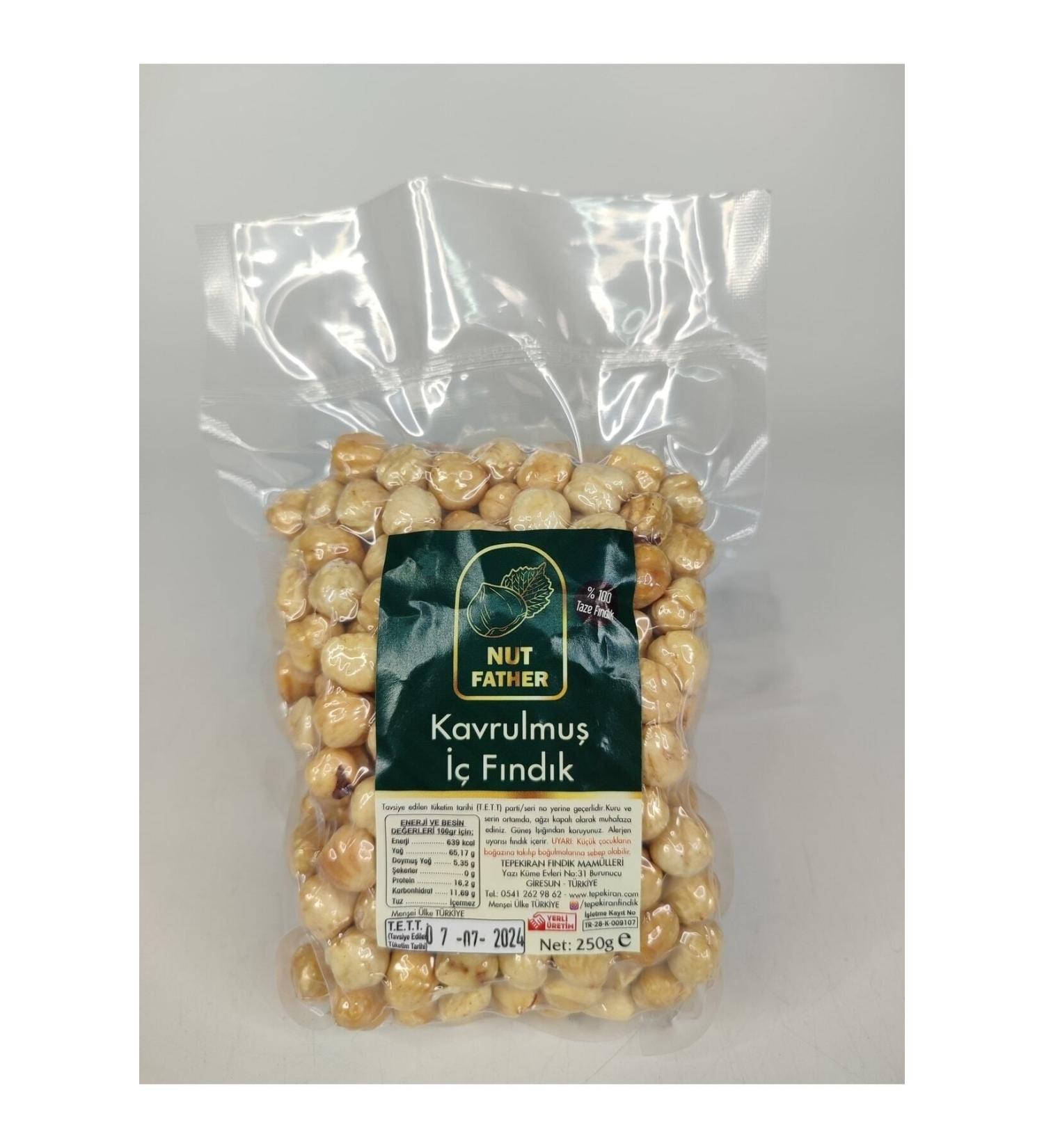 Nutfather Roasted Hazelnut Kernels 250 Gr