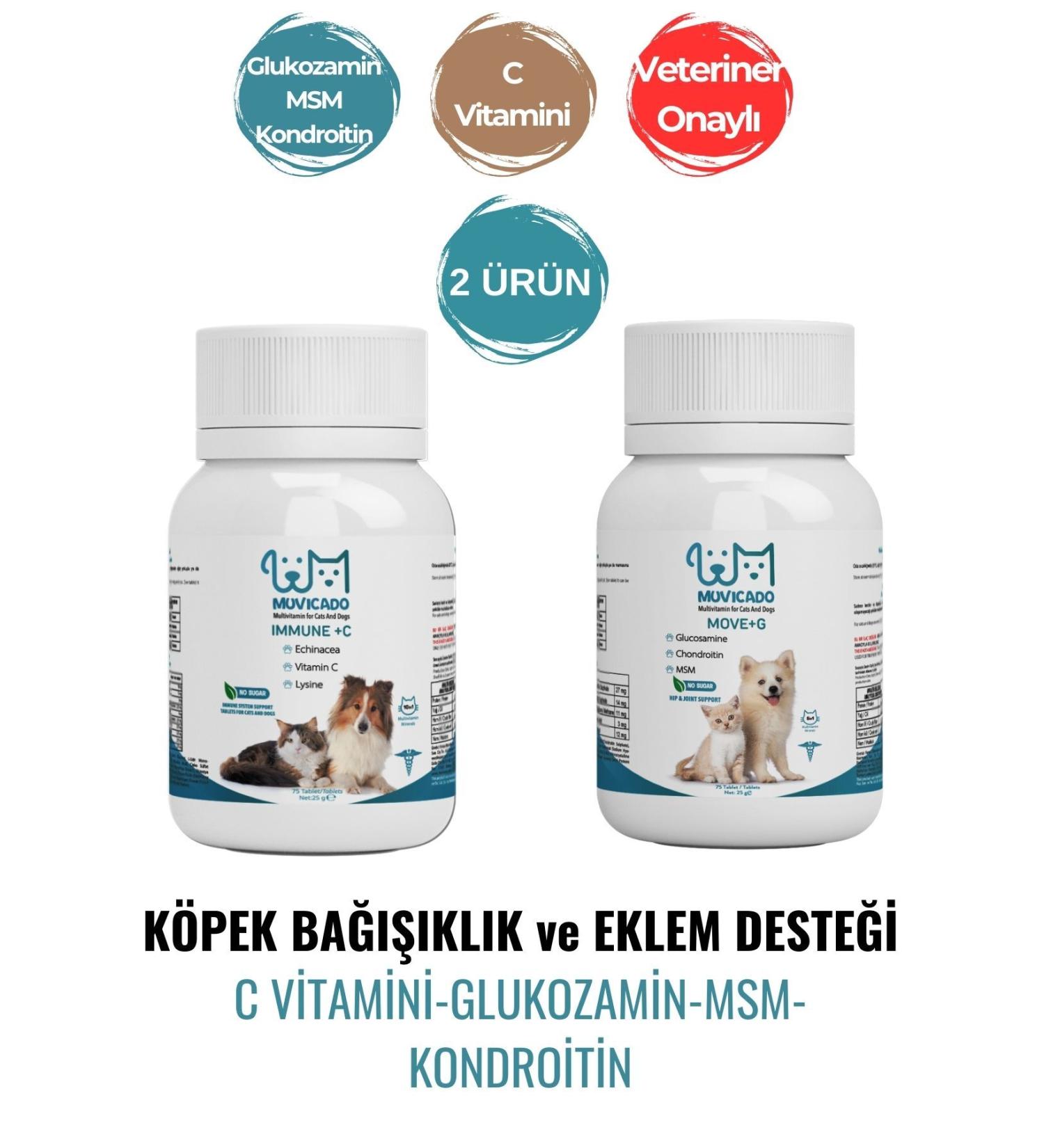 muvicado Dog Immune and Joint Health Support Tablet - Vitamin C Bee Pollen MSM Hyaluronic Acid - Buy Online on GoSupps.com