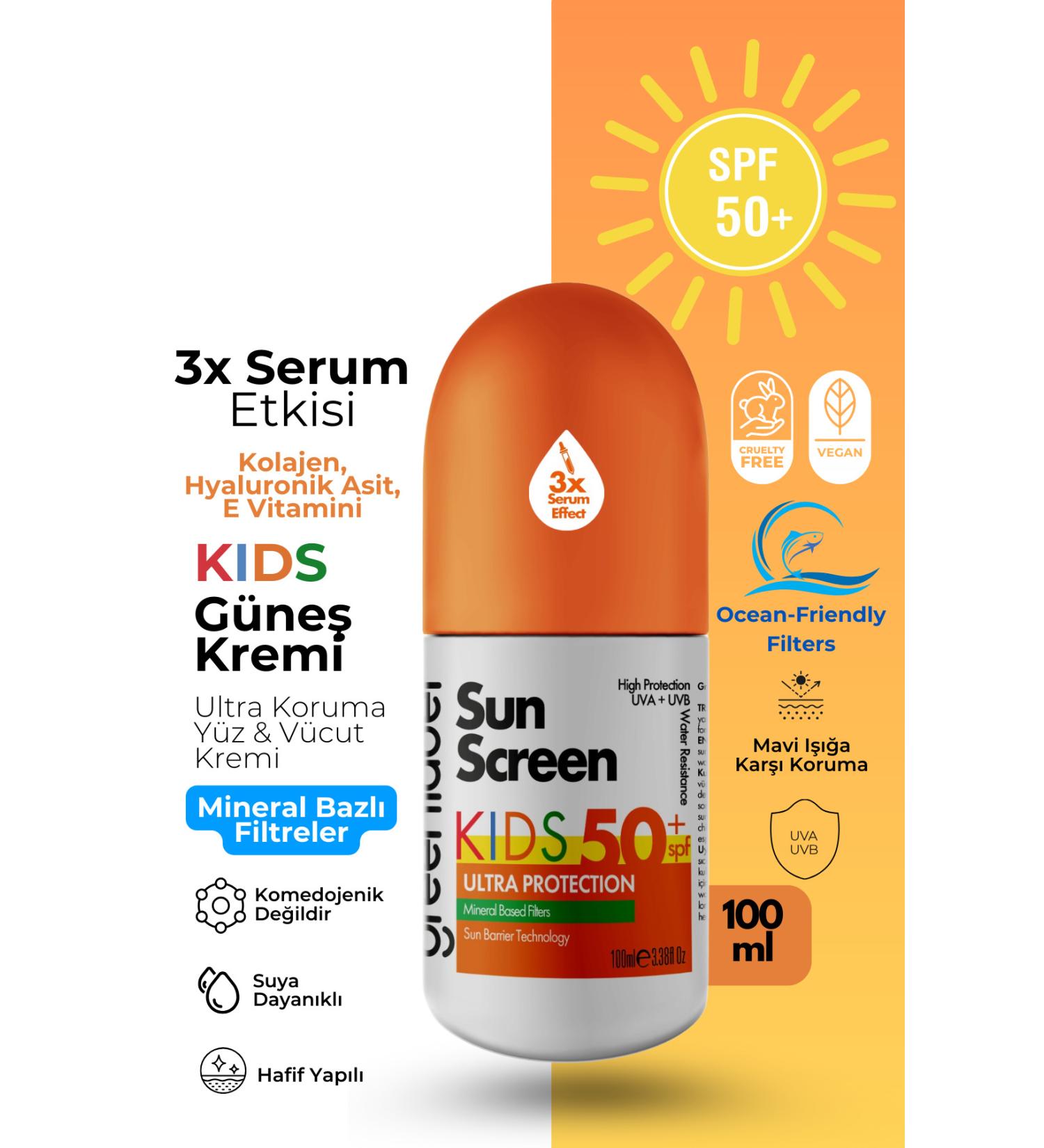 Green Label High Protection Kids Sun Spf 50 Mineral Based Sunscreen Cream for Children 100 ml - Buy Online on GoSupps.com