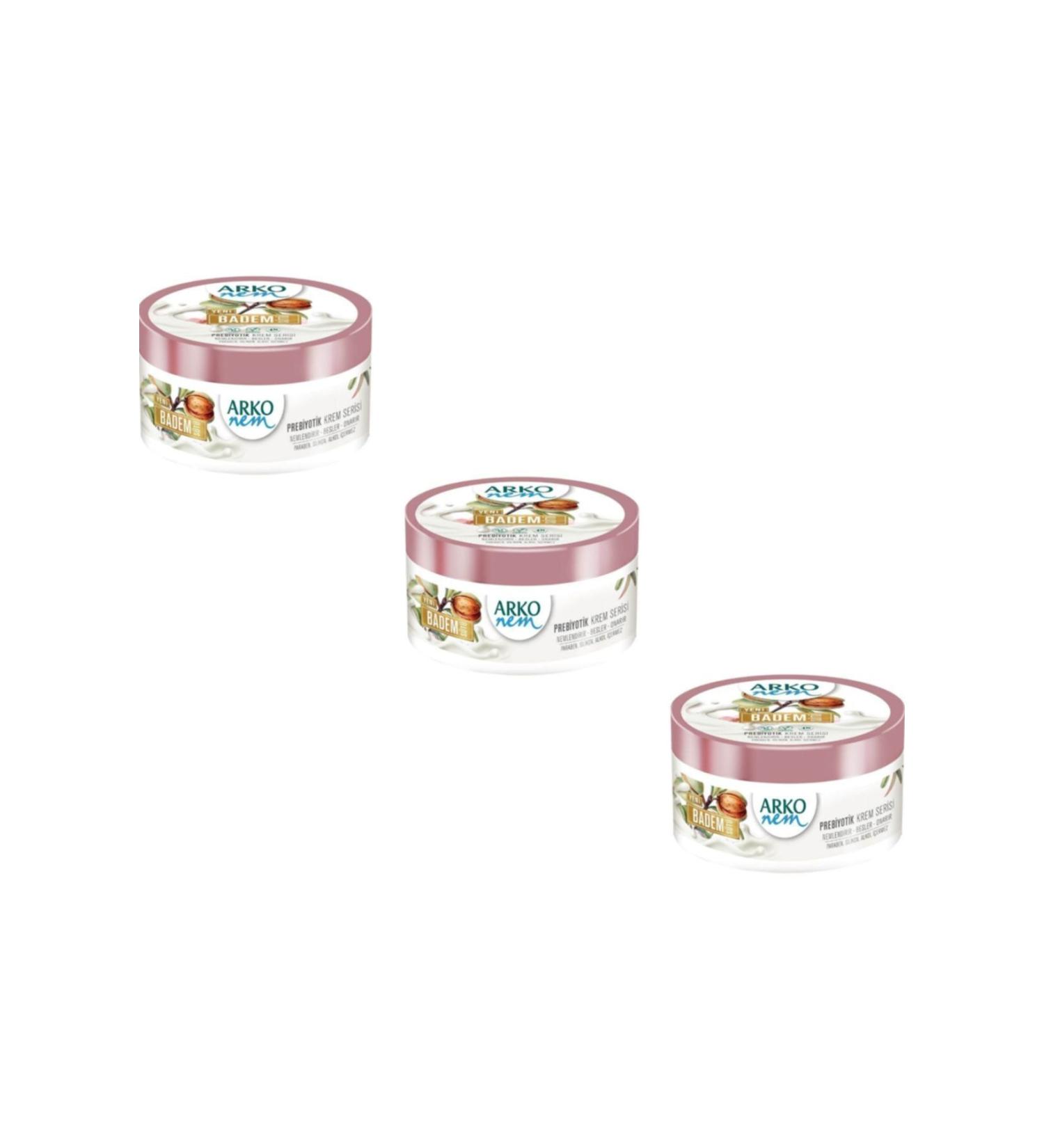 Arko Nem 3-pack Prebiotic Cream Series Almond Milk 250ml X 3 Pieces