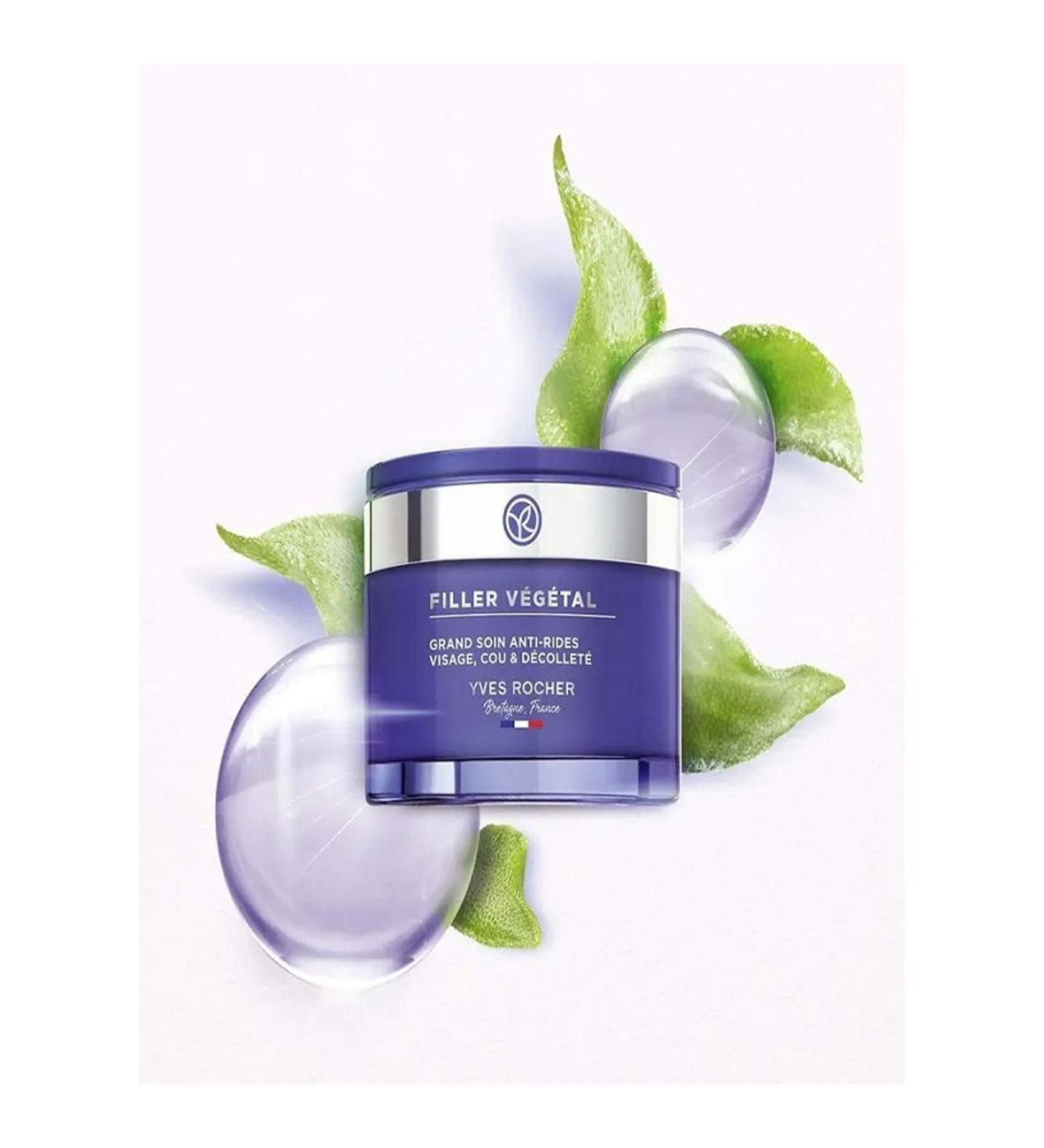 Yves Rocher Face Neck and Decollete Cream Plumping Herbal Hyaluronic Care Moisturizing Anti-Wrinkle 75 ml - Buy Online on GoSupps.com