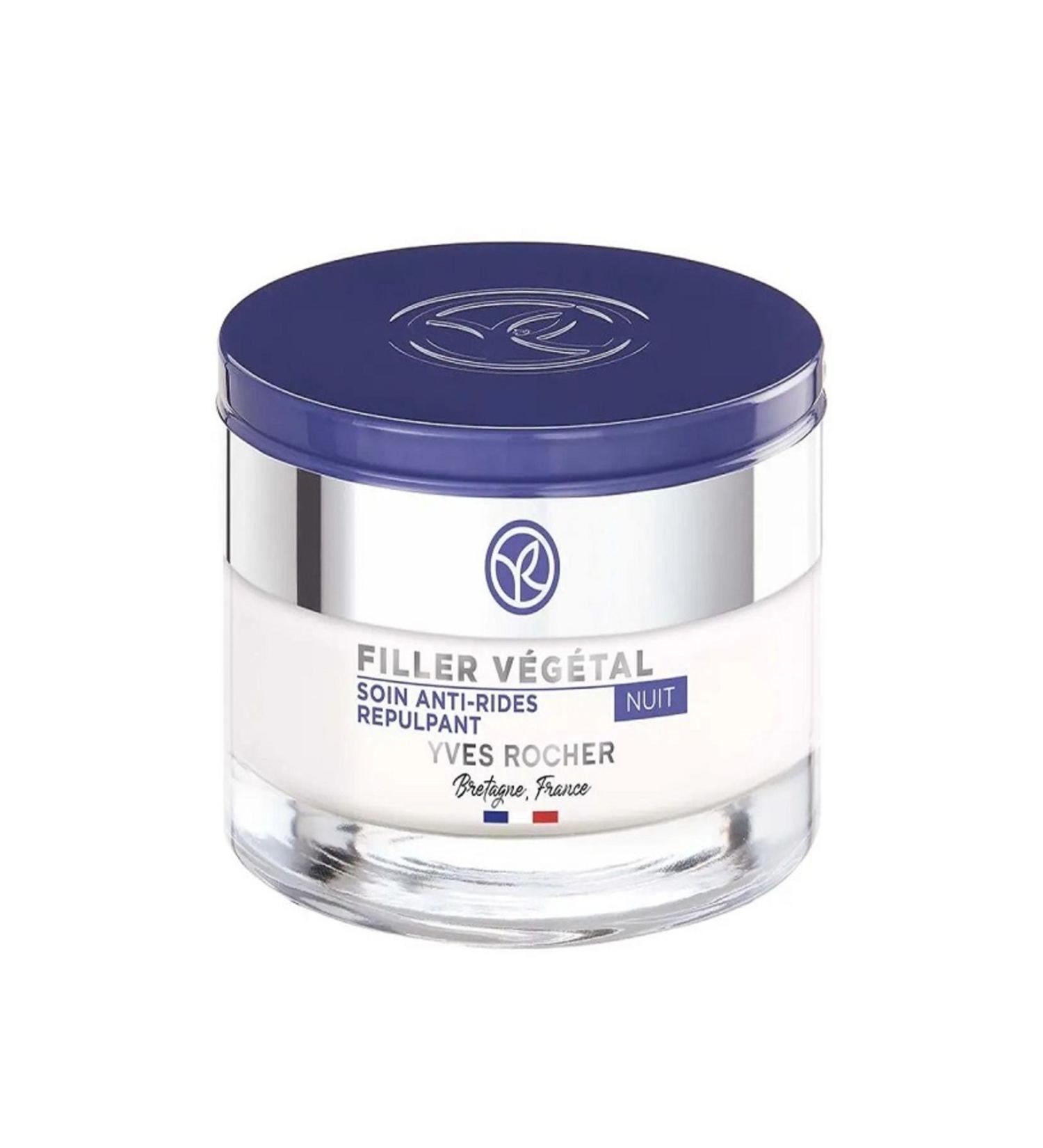 Yves Rocher Night Cream - Plumping Herbal Hyaluronic Care / Intensive Moisturizer and Anti-Wrinkle 50 ml - Buy Online on GoSupps.com