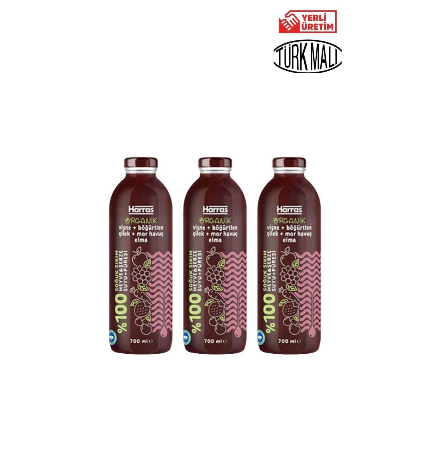 Harras ORGANIC 0 RED FRUIT JUICE 700 MLX3 PIECES