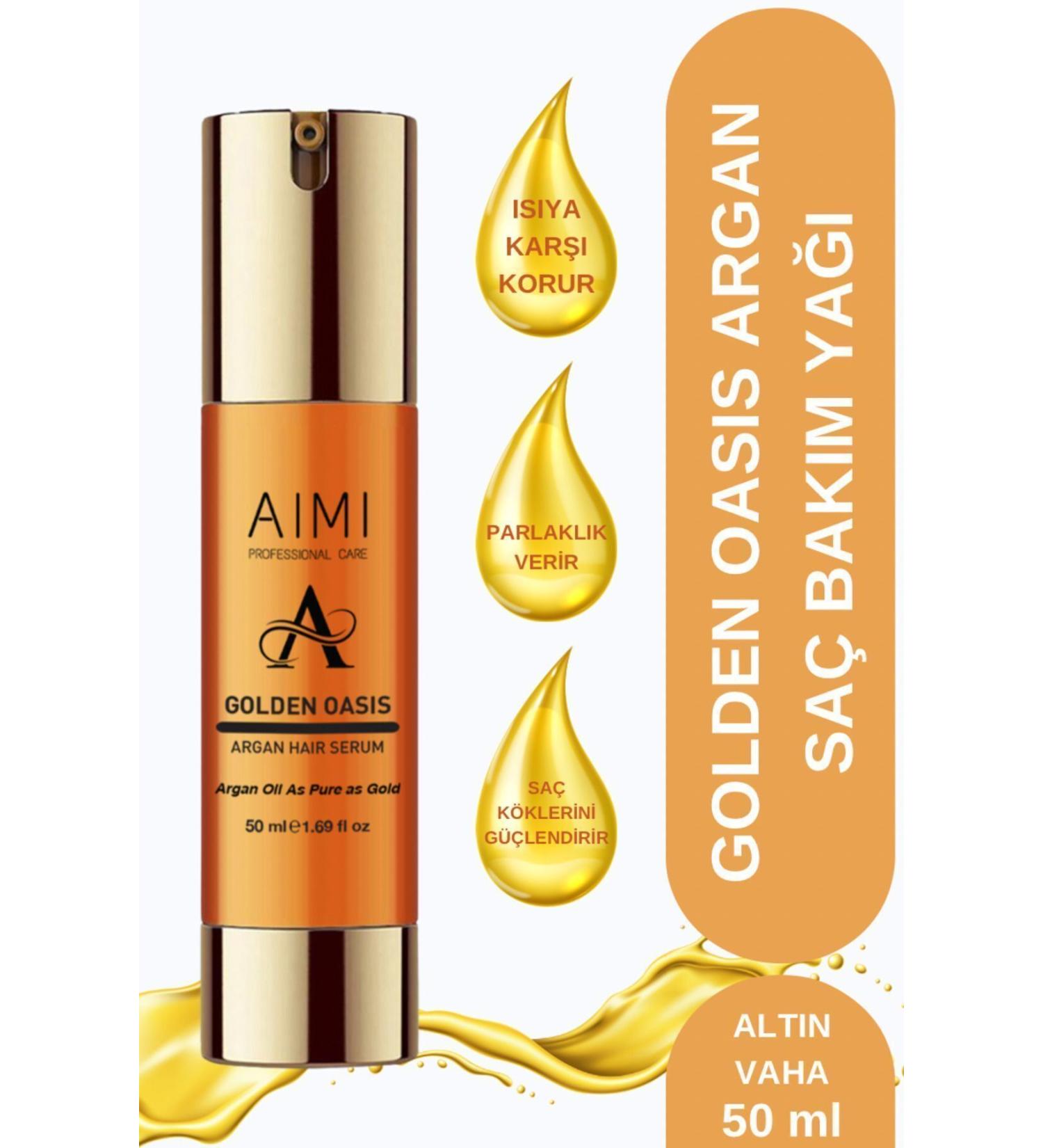 AIMI COSMETIC Golden Oasis Revitalizing and Shining Argan Hair Care Oil 50 ml - Buy Online on GoSupps.com