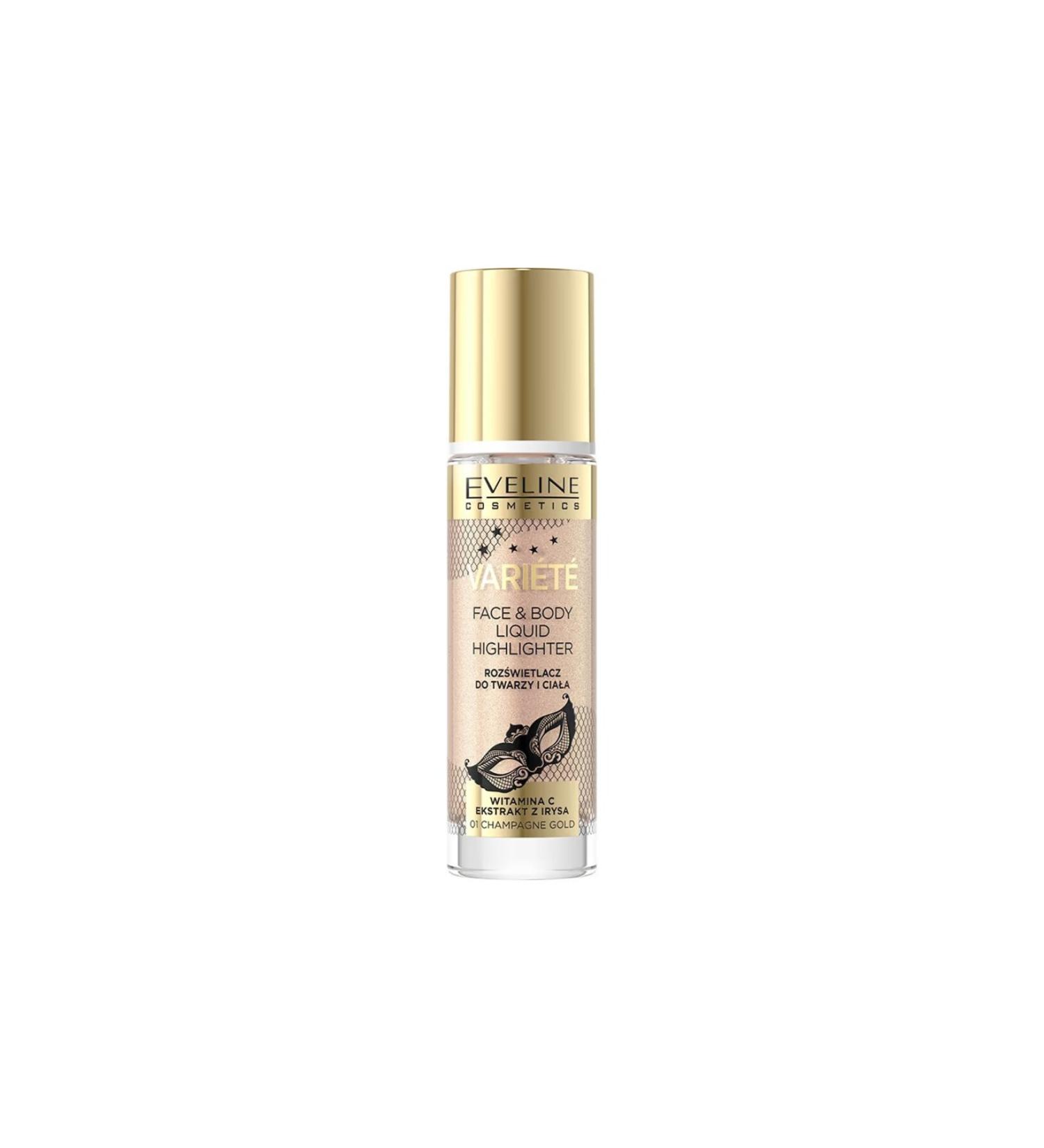Eveline Cosmetics Variete Liquid Vegan Highlighter 01 Champagne Gold 30Ml
