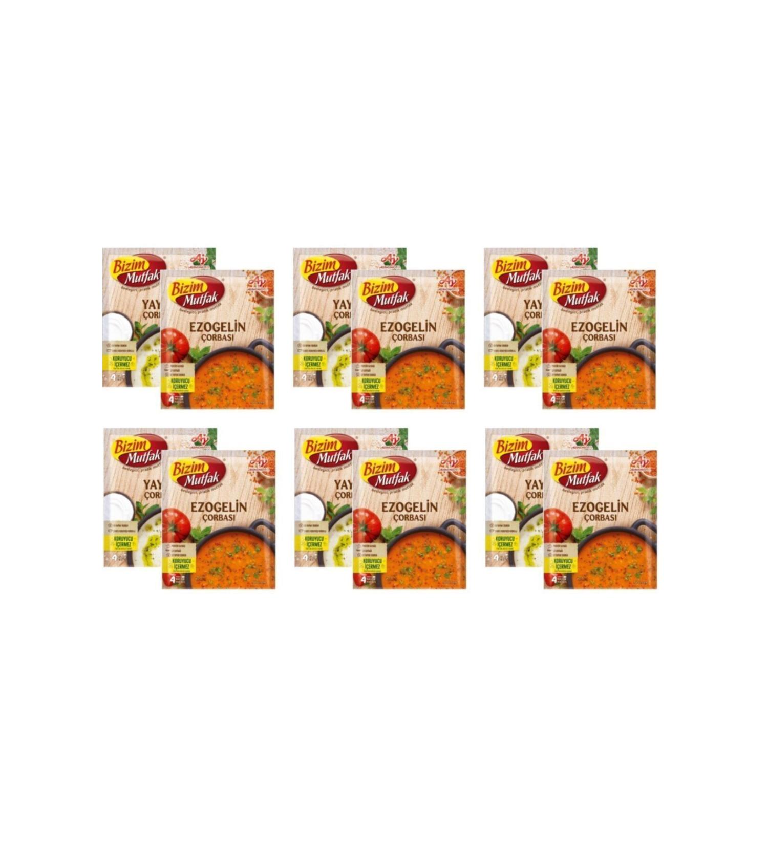 Bizim Mutfak Yayla & Ezogelin Soup 2-Piece 80x2 Gr X 6 Pieces