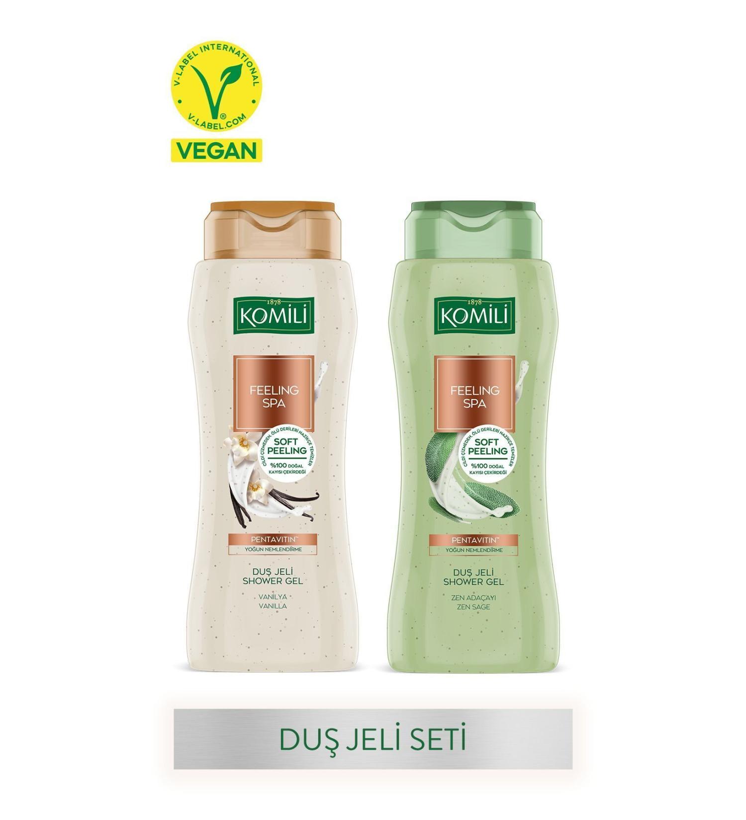 Komili Feeling Spa 2-Piece Peeling Shower Gel Set - Vegan - 2 x 500 ML - Buy Online on GoSupps.com