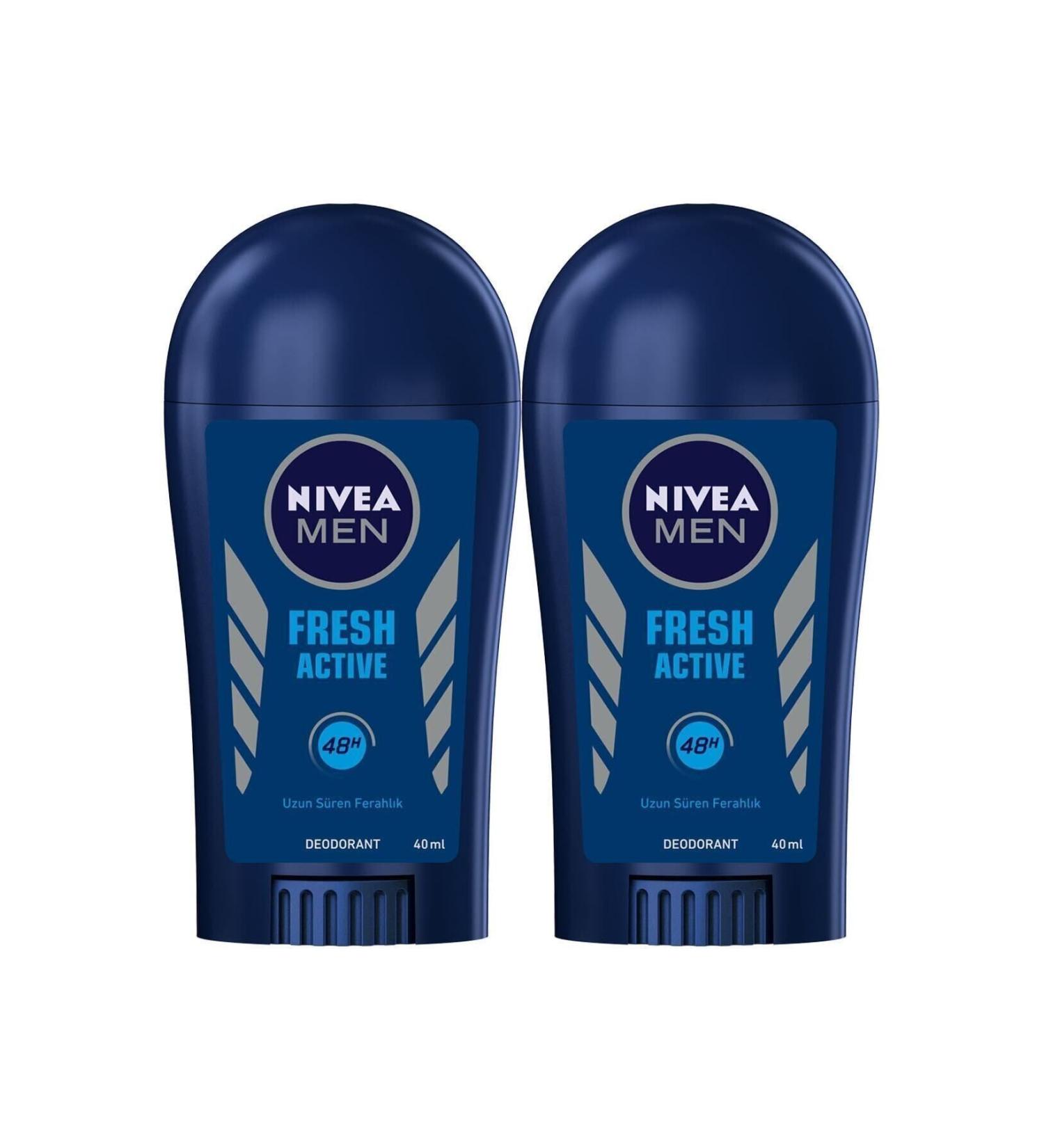 NIVEA Men Fresh Active Erkek Deodorant Stick 40 ml 2'Li
