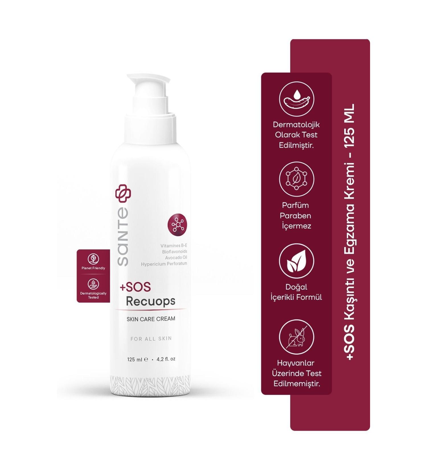 SantePlus Sos Recuops Repair Care Cream 125 ml (Eczema Psoriasis Itching) - Buy Online on GoSupps.com