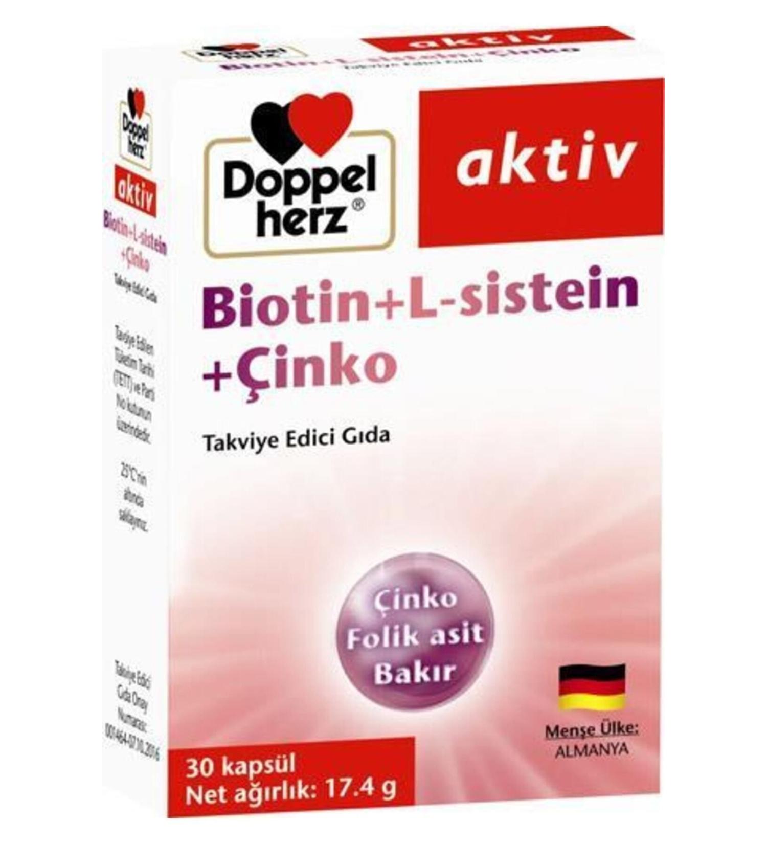 Doppelherz Doppel Herz Active Biotin + L-cysteine + Zinc 30 Capsules