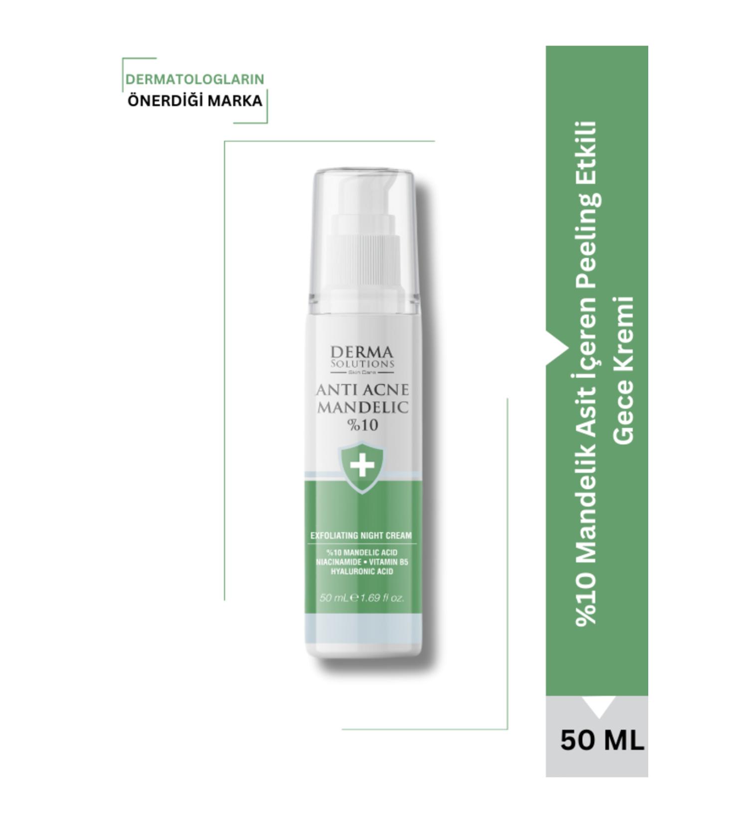 DermaSolutions MANDELIC ACID ANTI ACNE CREAM - Peeling Night Cream Containing Mandelic Acid