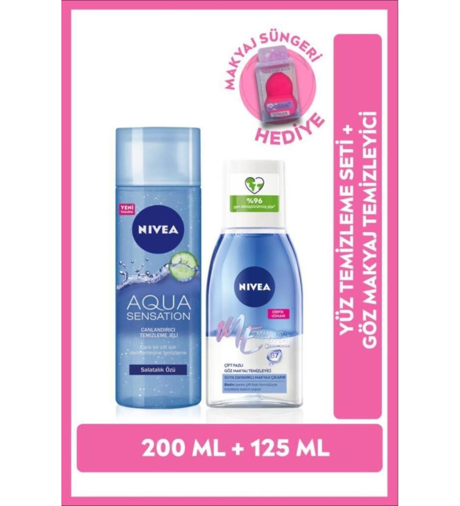 NIVEA Facial Cleansing Gel Aqua Sensation 200 ml Cucumber Extract Eye Make-up Remover