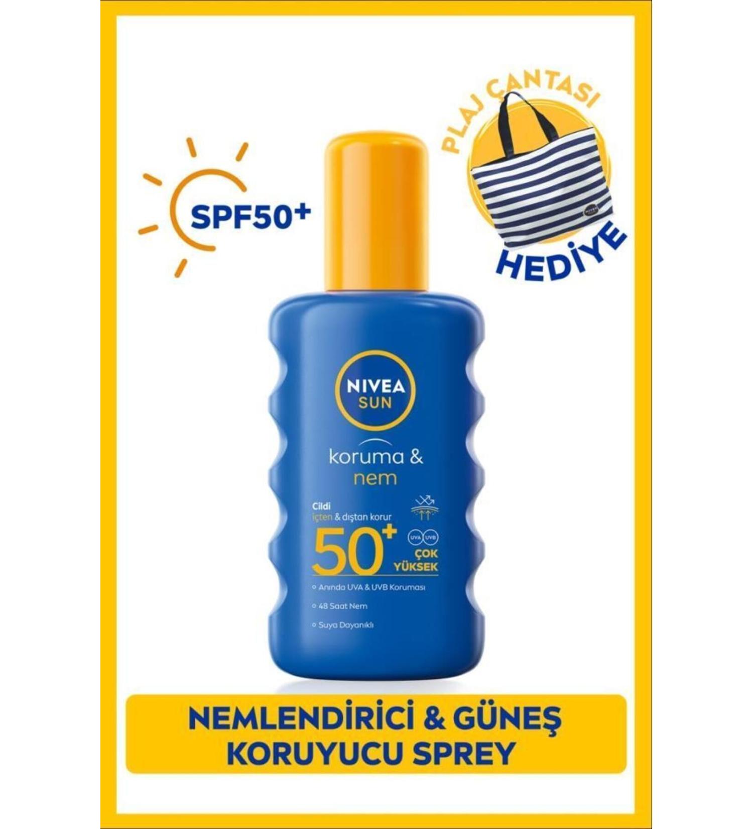 NIVEA Sun Protection & Moisture Moisturizing Spray Gkf 50 200 ml Beach Bag - Buy Online on GoSupps.com