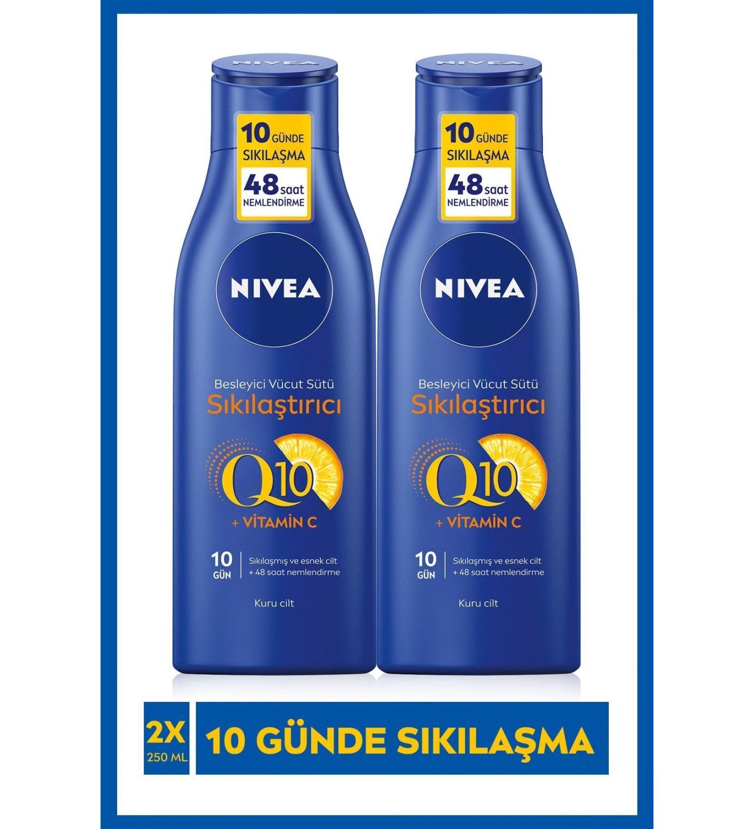 NIVEA Q10 Firming Body Milk 250 ml X2pcs 48 Hours Moisturizing Firm in 10 Days For Dry Skin - Buy Online on GoSupps.com