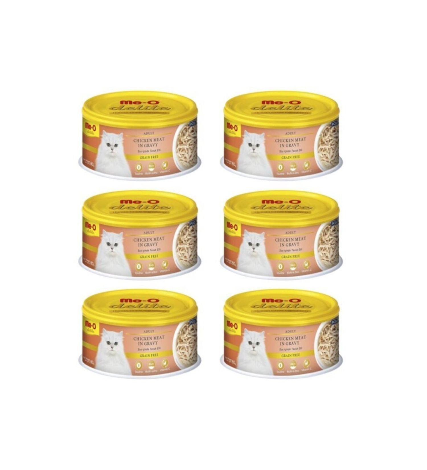 me-o Delite Canned Cat Food with Chicken in Sauce 80 Gr X 6 Pieces