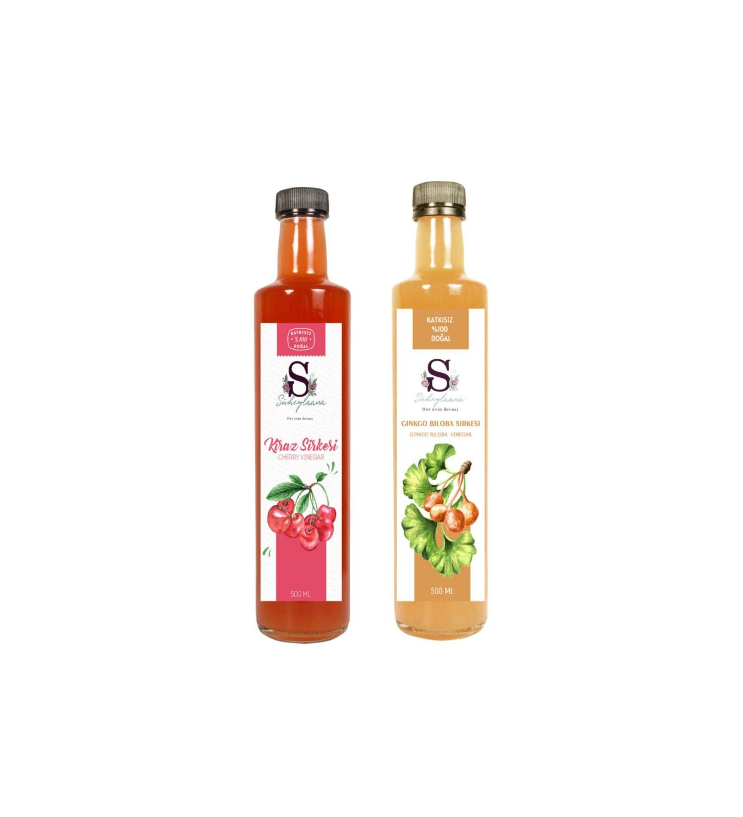 S heylaana Natural Cherry Vinegar 500 Ml - Natural Ginkgo Biloba Vinegar 500 Ml