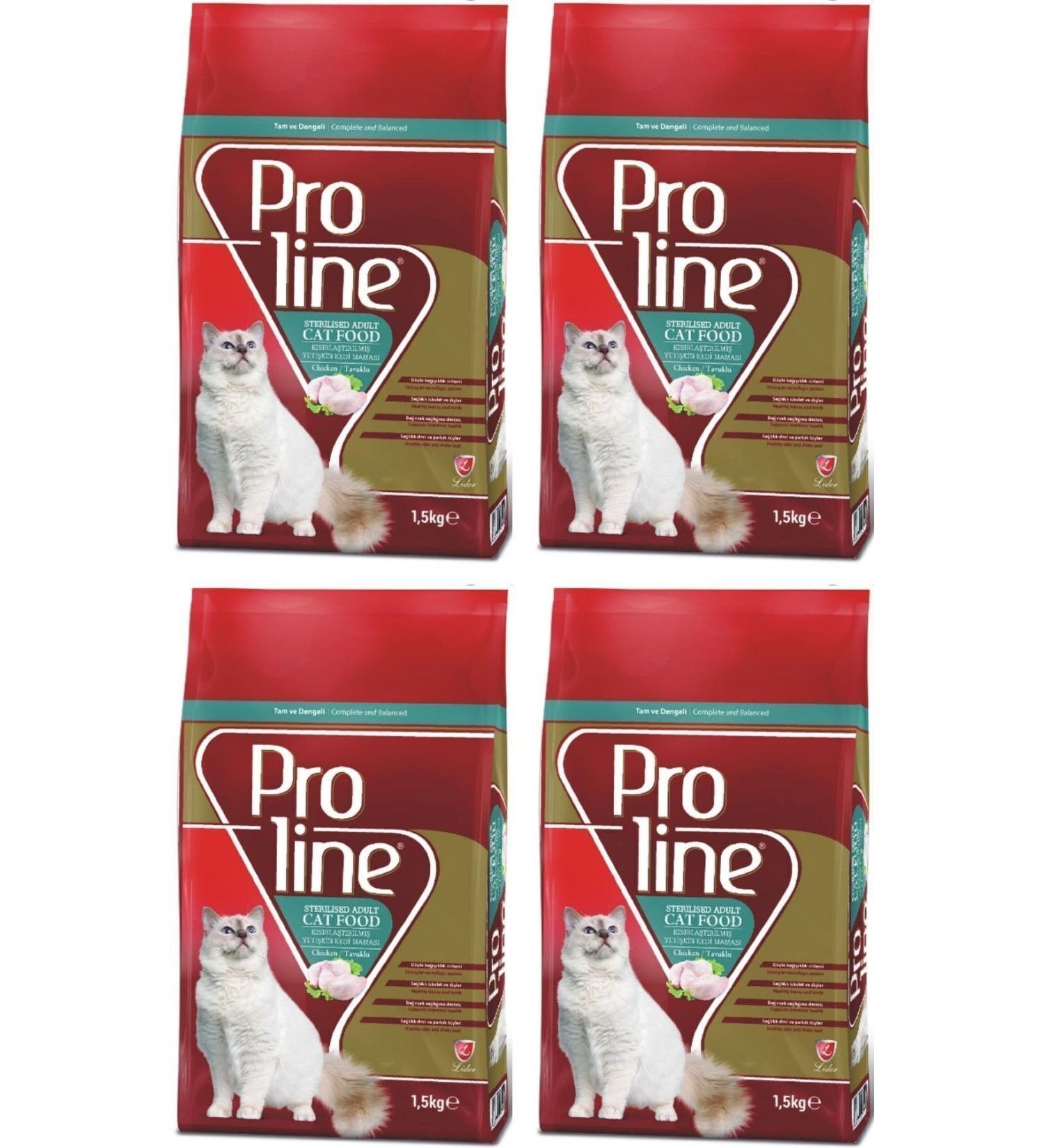 Proline Sterilised Chicken Sterilised Adult Cat Food 4x1.5 Kg.