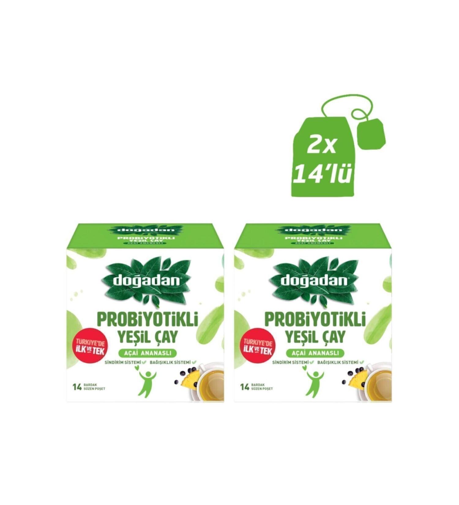 Do adan Probiotic Green Tea A a Pineapple 14 Pack X2
