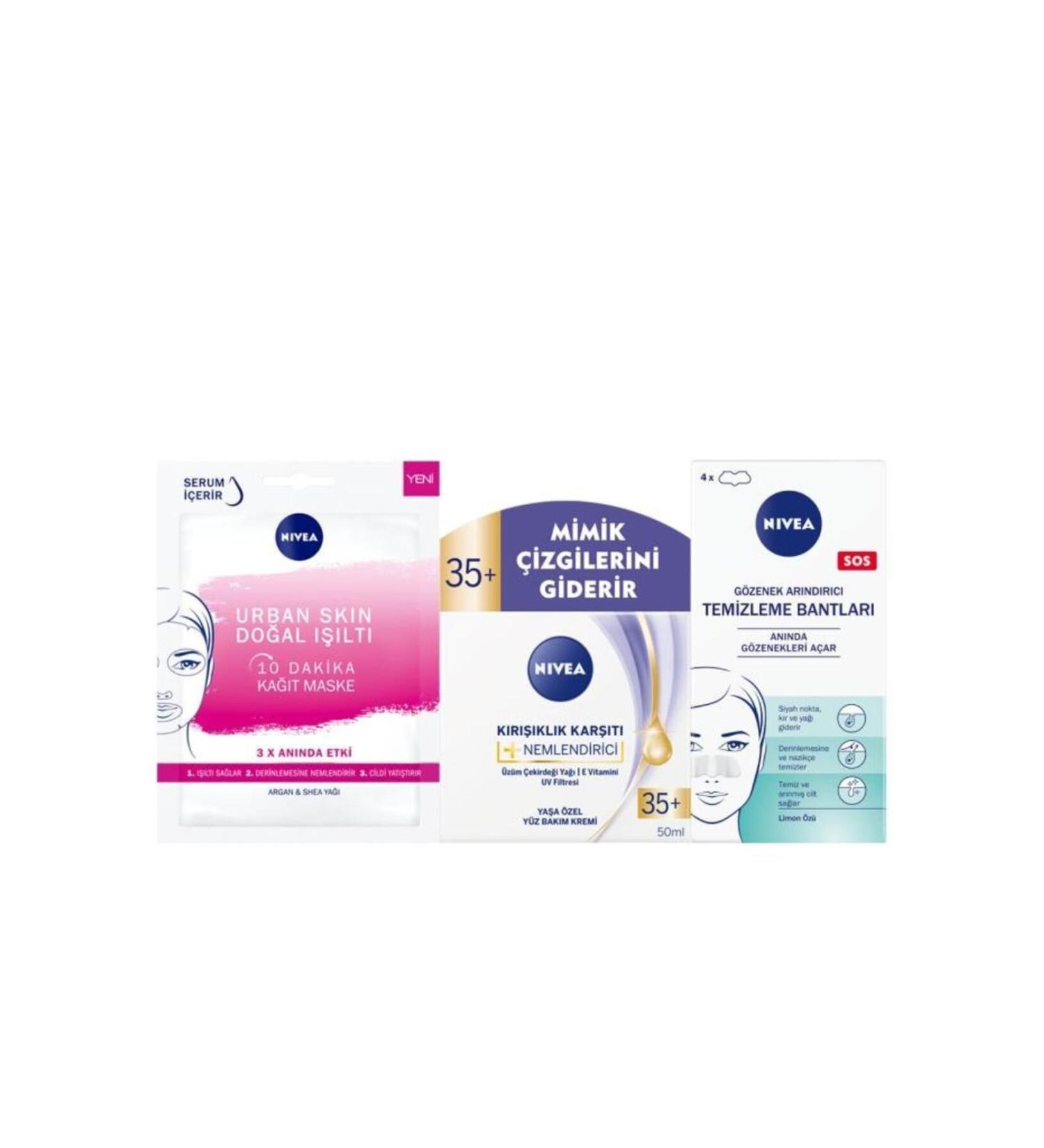 NIVEA Urban Natural Glow Mask Anti-Wrinkle Cream 35 Years 50 ml