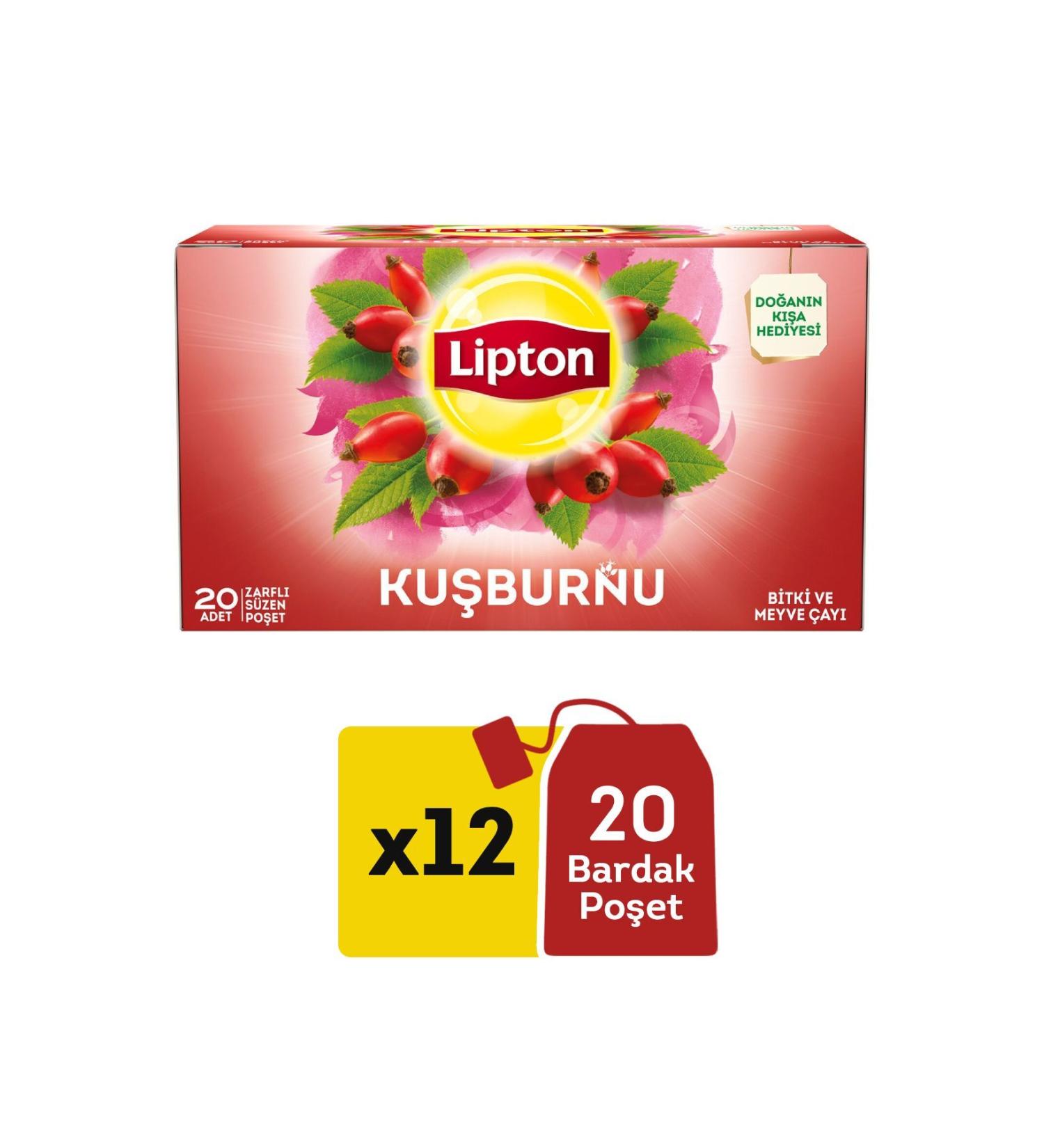Lipton Rosehip Mixed Herbal Tea Filter Bags 20 x 12 Pcs