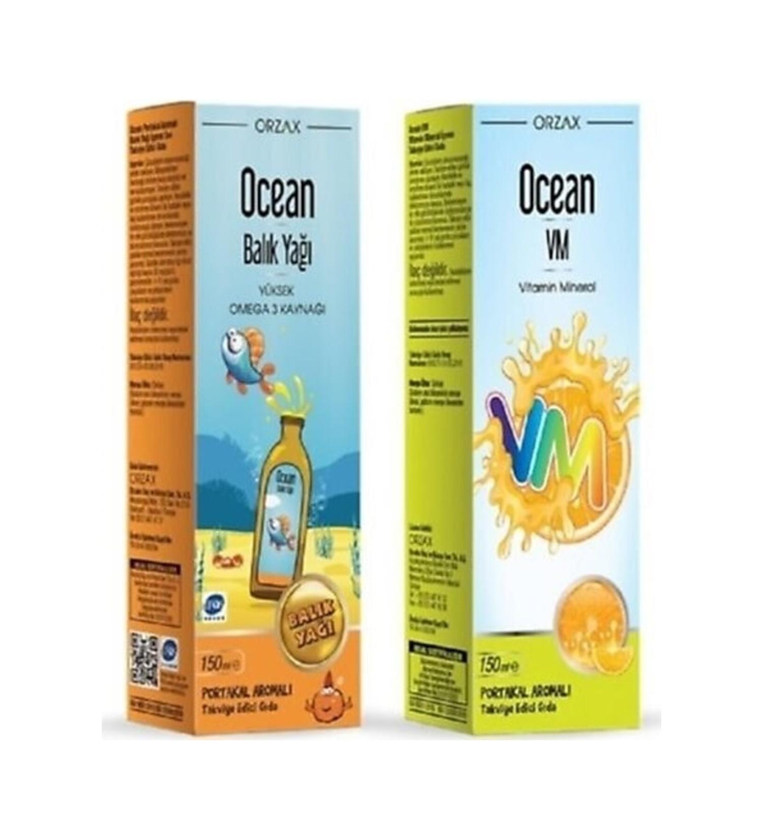 Orzax Fish Oil Syrup Orange Flavored 150 Ml + Vm Syrup 150 ml