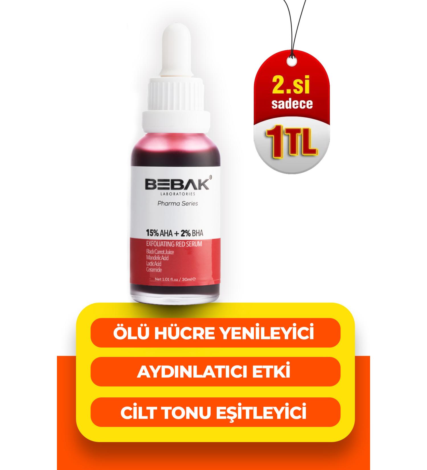 Bebak Pharma AHA+%2 BHA Skin Tone Equalizing Red Peeling Serum Exfoliating Red Serum 30ml - Buy Online on GoSupps.com