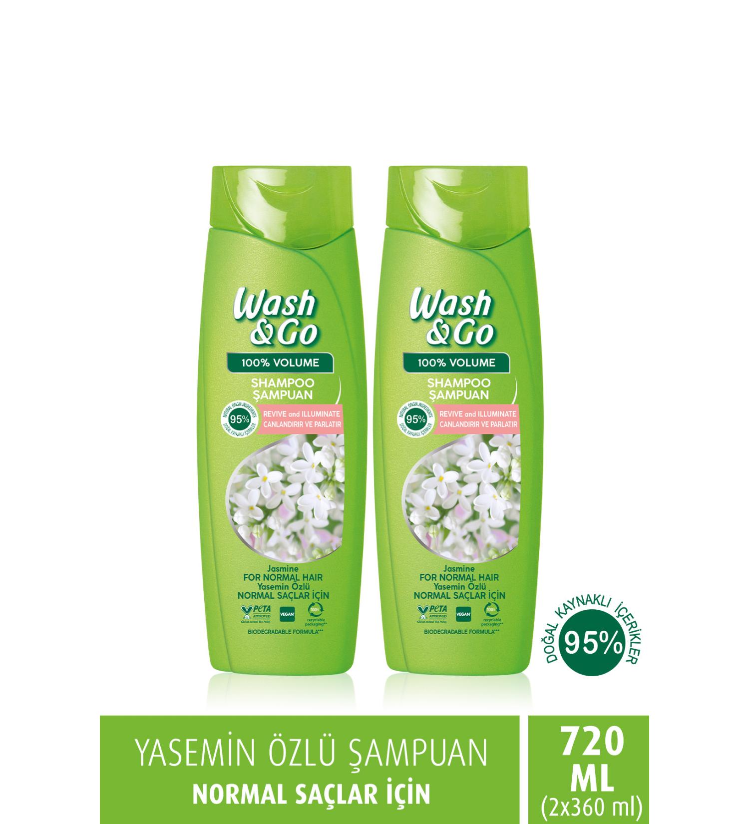 WASH&GO Jasmine Essence Shampoo 360 ml x2 Pieces - Buy Online on GoSupps.com