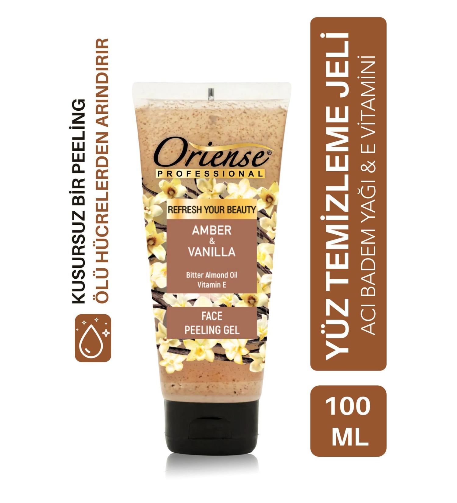 ORIENSE Amber & Vanilla Facial Cleansing Peeling Gel - Apricot Kernel Bitter Almond Oil and Vitamin E - Buy Online on GoSupps.com