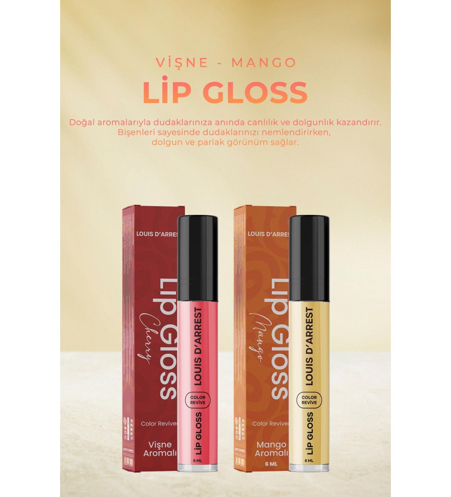 Louis DArrest Cherry & Mango Lip Gloss 6 ml - Moisturizing Applique for Vibrant & Full Lips