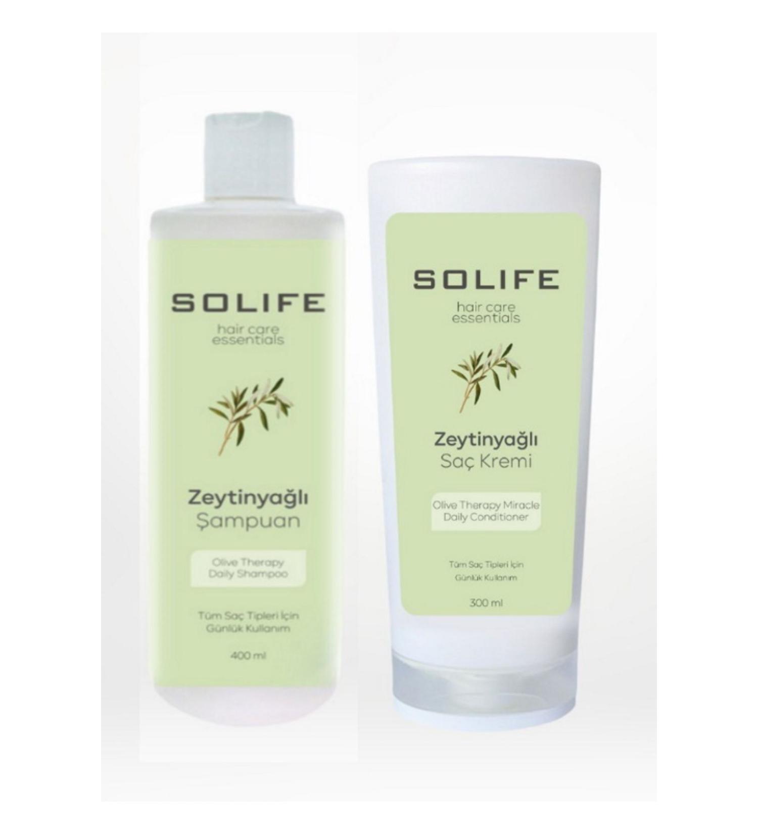 SOLIFE Olive Oil Shampoo and Conditioner Hair Care Essentials hair care set