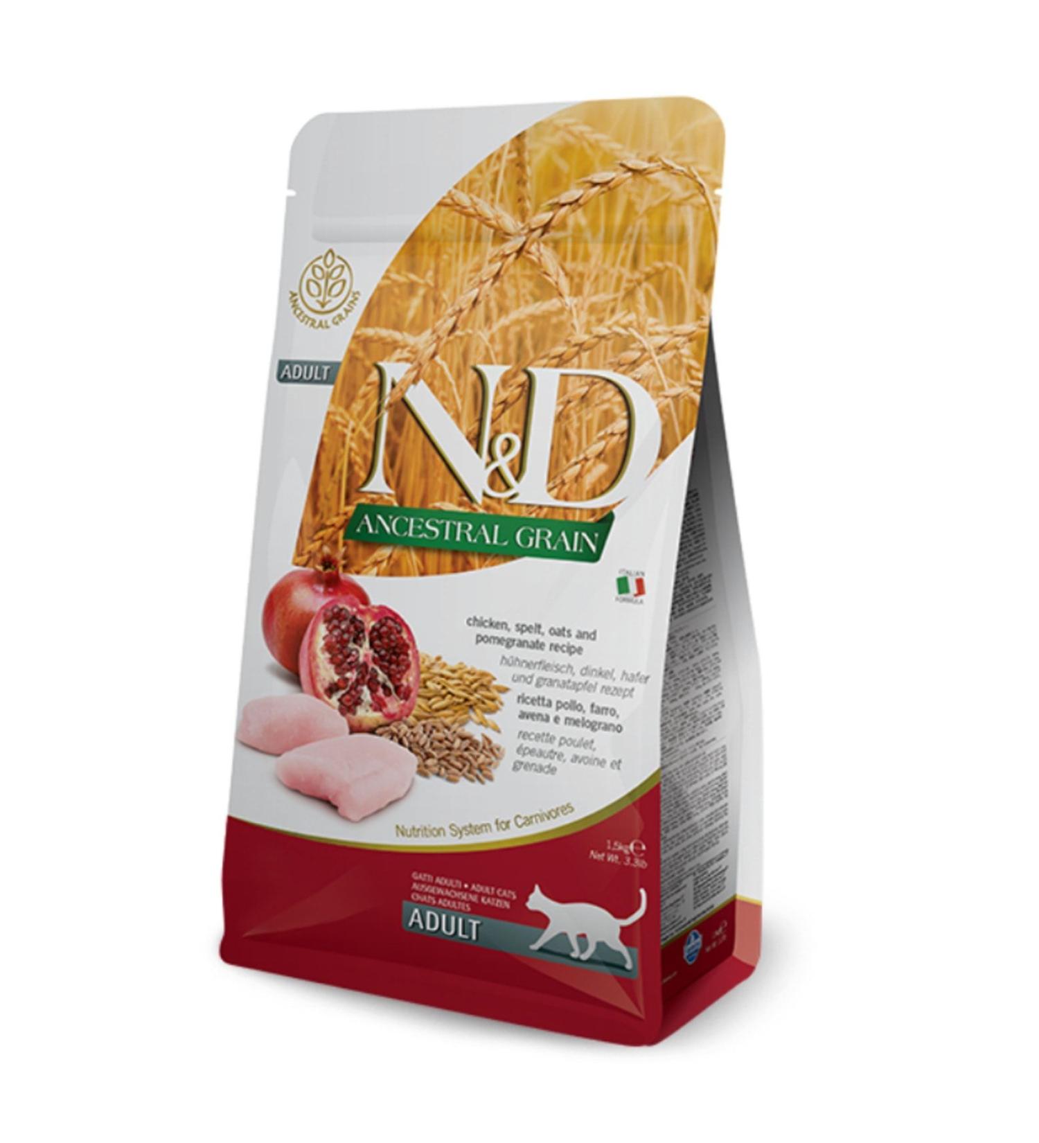 N & D Ancestral Grain Low Grain Chicken and Pomegranate Adult Cat Food 5 Kg