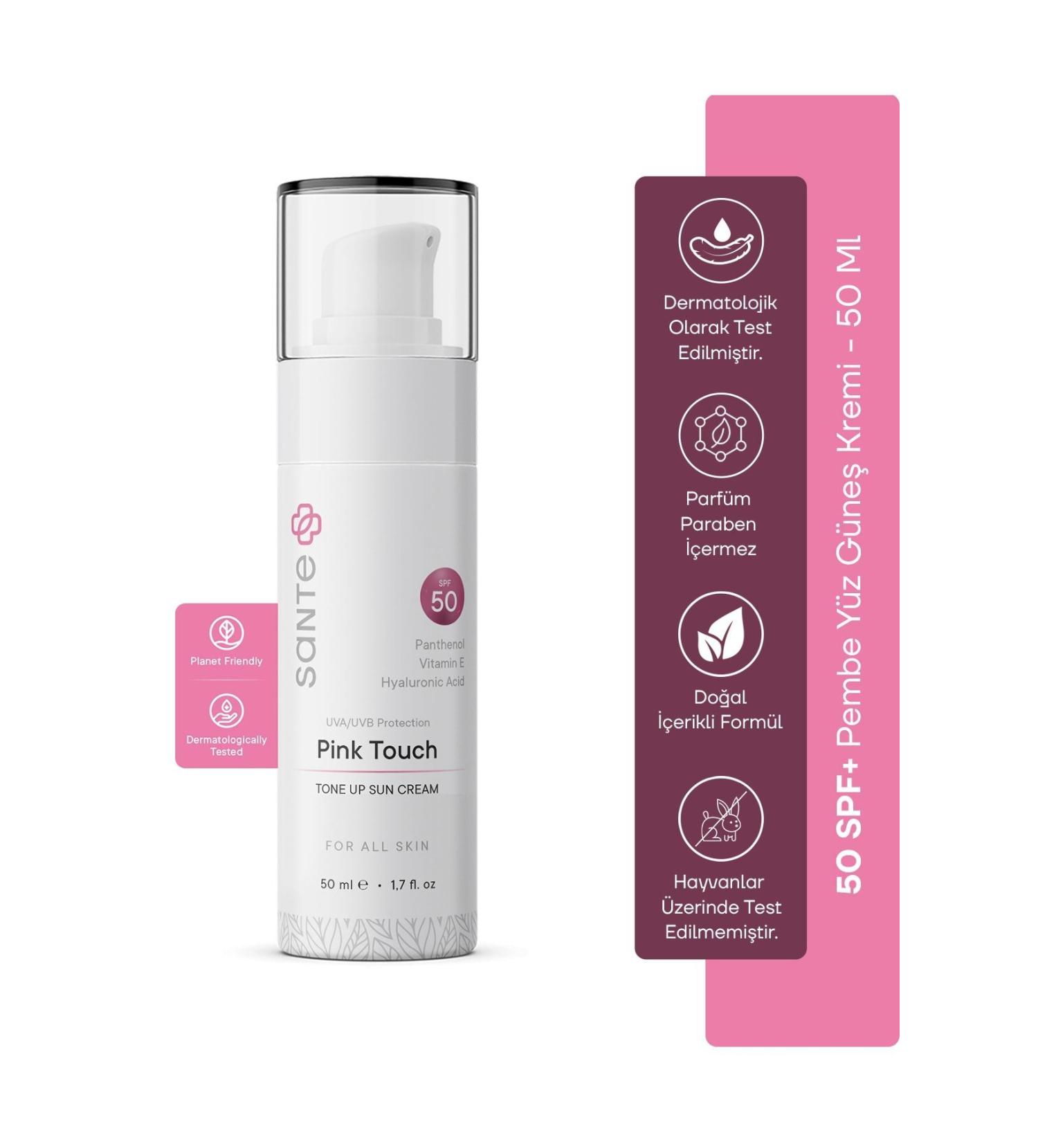 SantePlus Pink Touch Tone Equalizer SPF 50+ Pink Face Sunscreen 50 ml - Buy Online on GoSupps.com