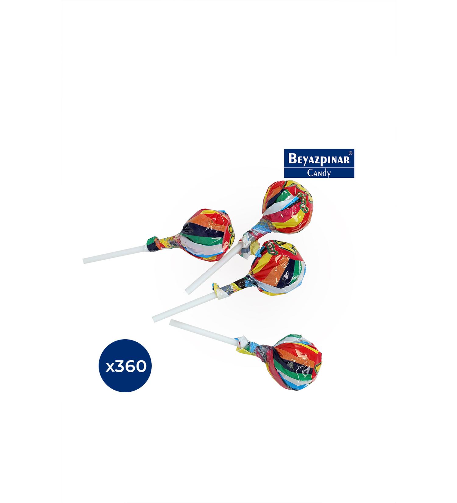 Beyazp nar Confectionery Double Colored Strawberry & Lemon Sour Lollipop 16 gr x 360 pieces