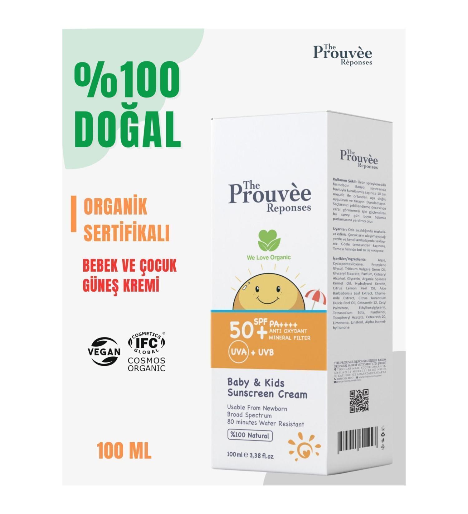 The Prouvee Reponses 0 Natural 50 Spf Organic Sunscreen Cream for Babies and Children 100 ml - Buy Online on GoSupps.com