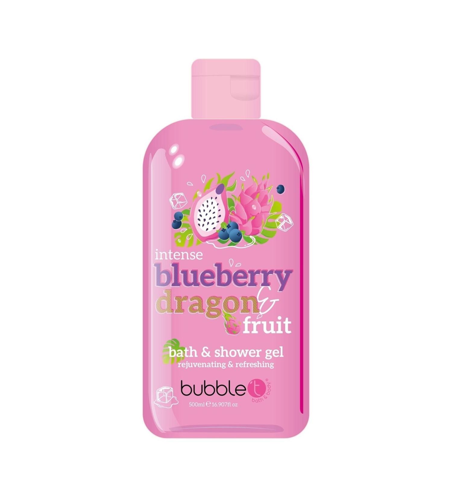 Bubble T Blueberry and Dragon Fruit Flavored Bath and Shower Gel (500ml)