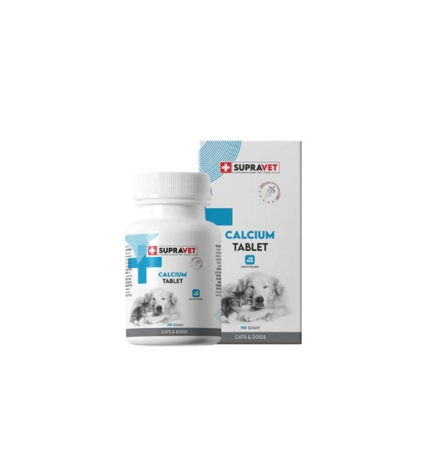Supravet Calcium Calcium Vitamin Tablets for Cats and Dogs 75 Pieces