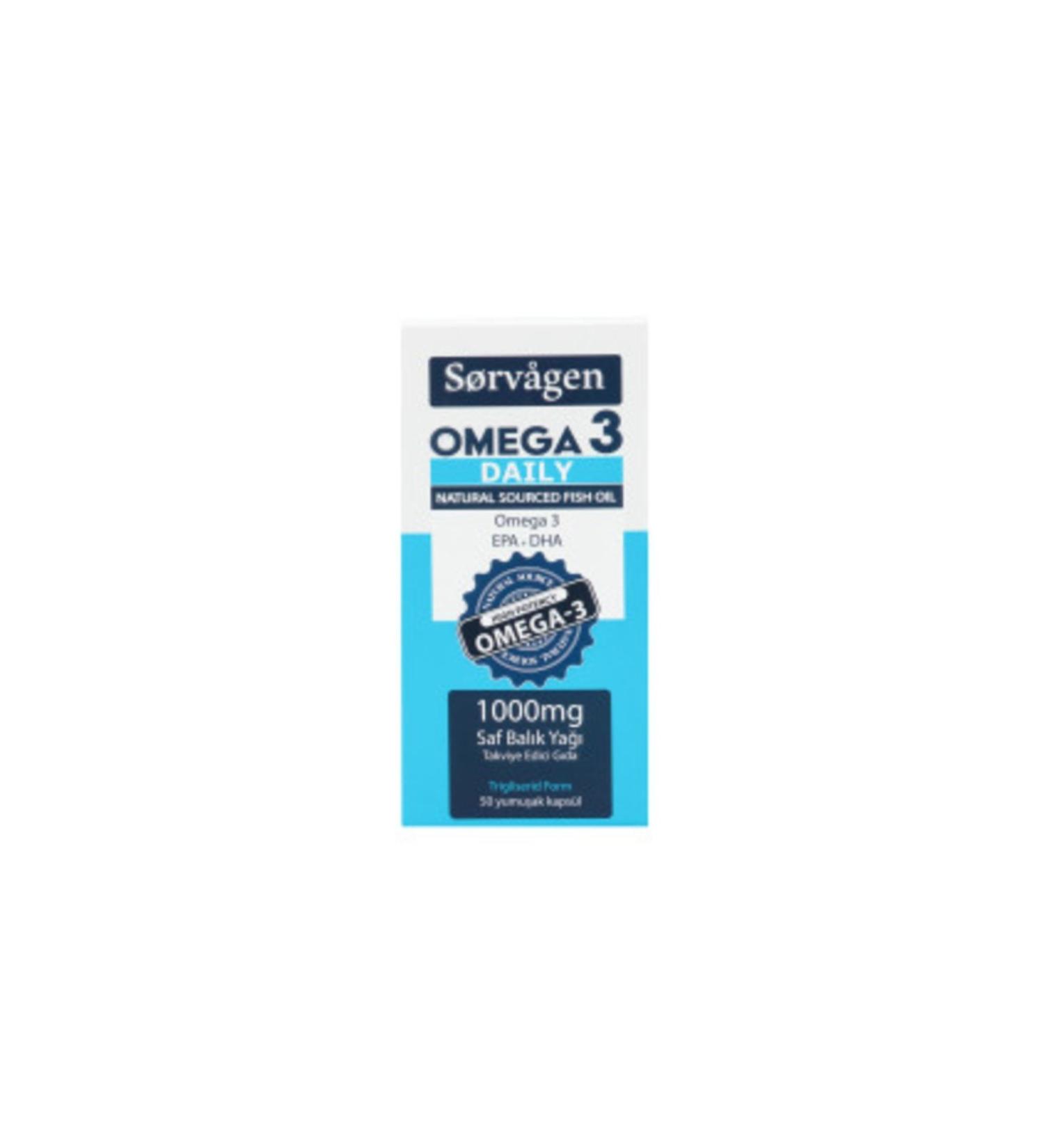 Sorvagen Omega 3 Daily Pure Fish Oil 50 Capsules 1000 Mg - Buy Online on GoSupps.com