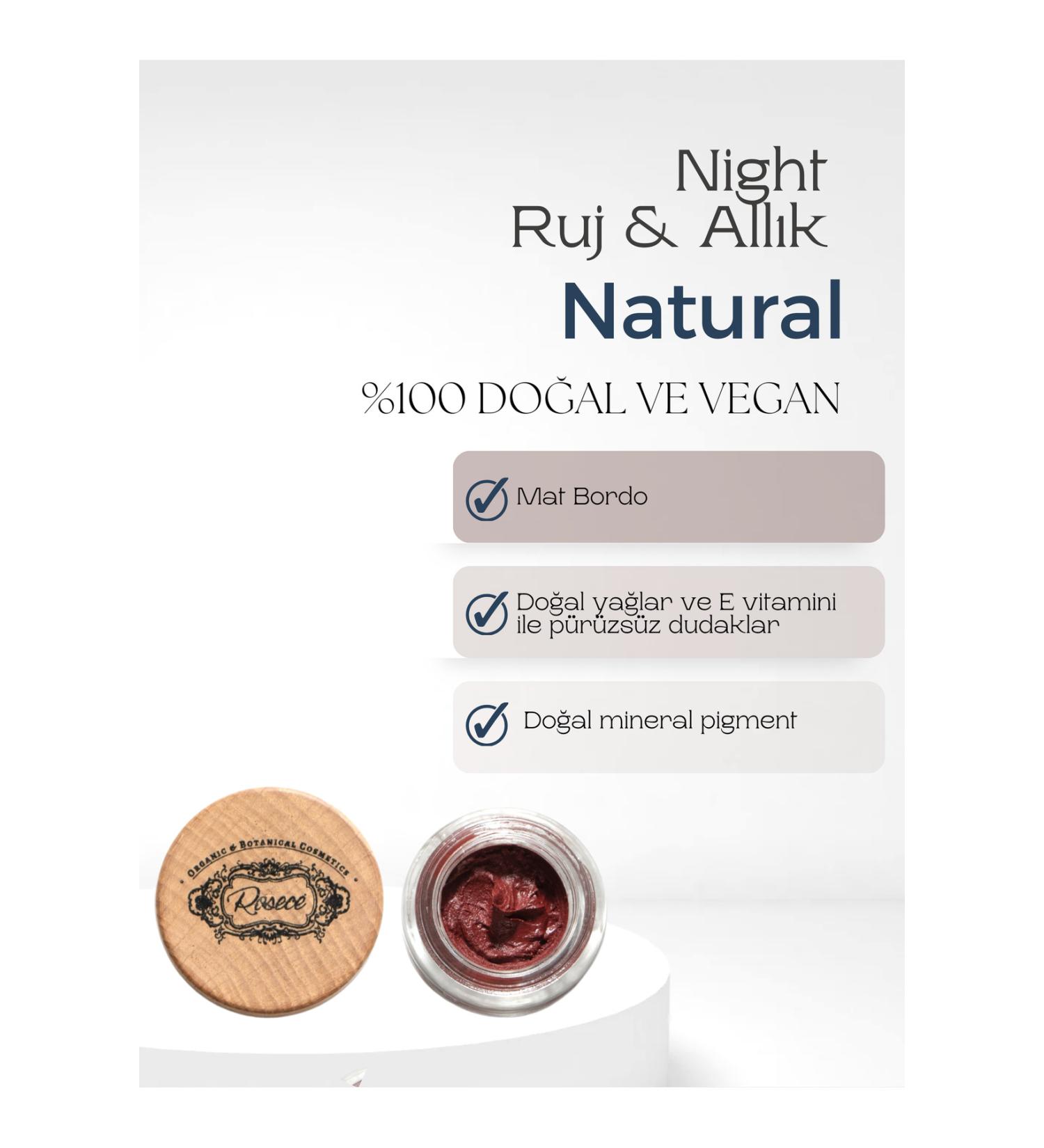 Rosece Night Cream Lipstick Blush | Blush Matte Burgundy Natural Lip Moisturizer Repair 7 ml - Buy Online on GoSupps.com