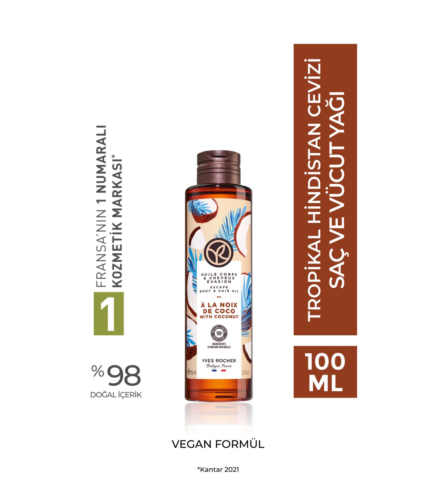 Yves Rocher Hair and Body Oil - Tropical Coconut - 100ml-57384 - Buy Online on GoSupps.com