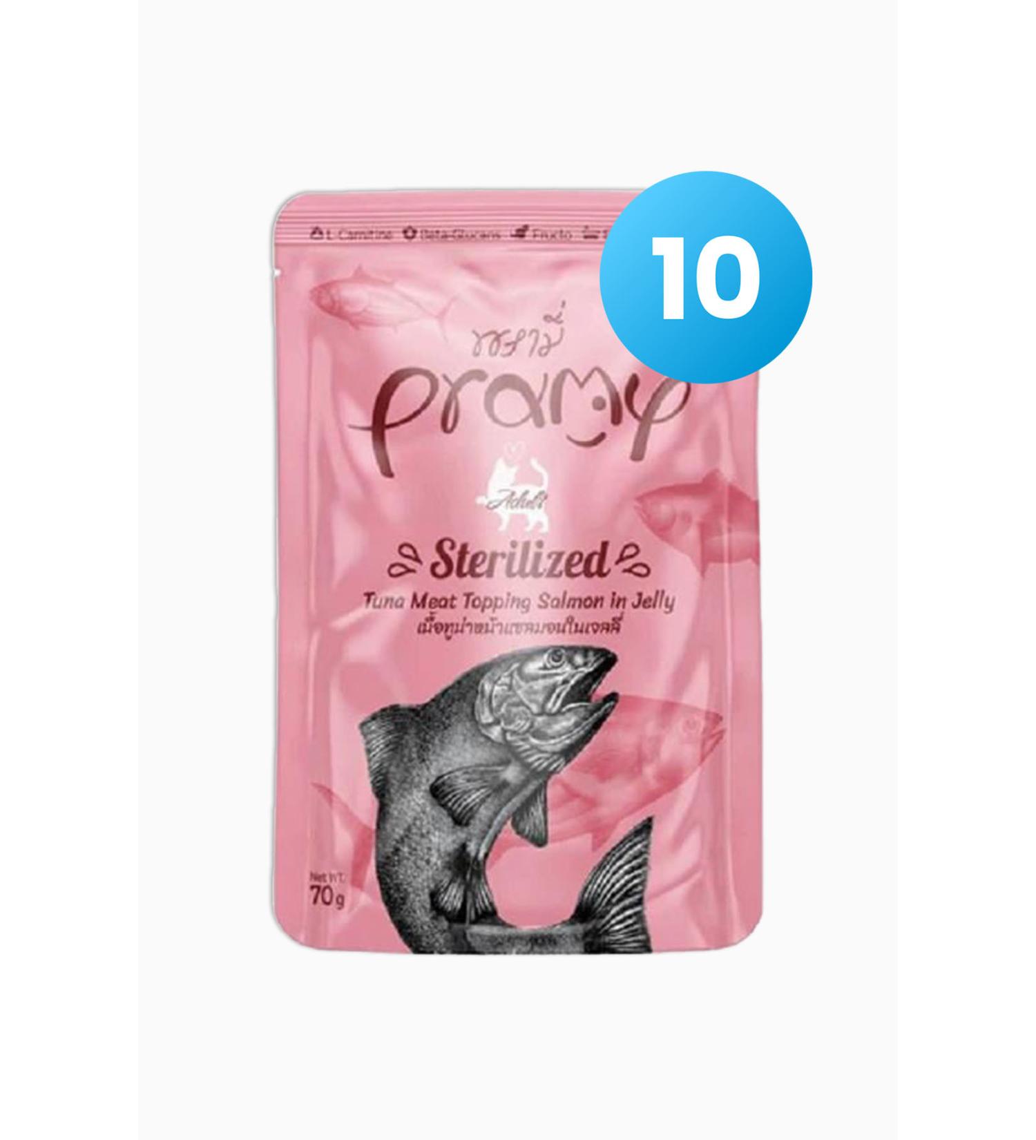 pramy Adult Cat Food with Salmon and Tuna in Jelly 70 Gr-10