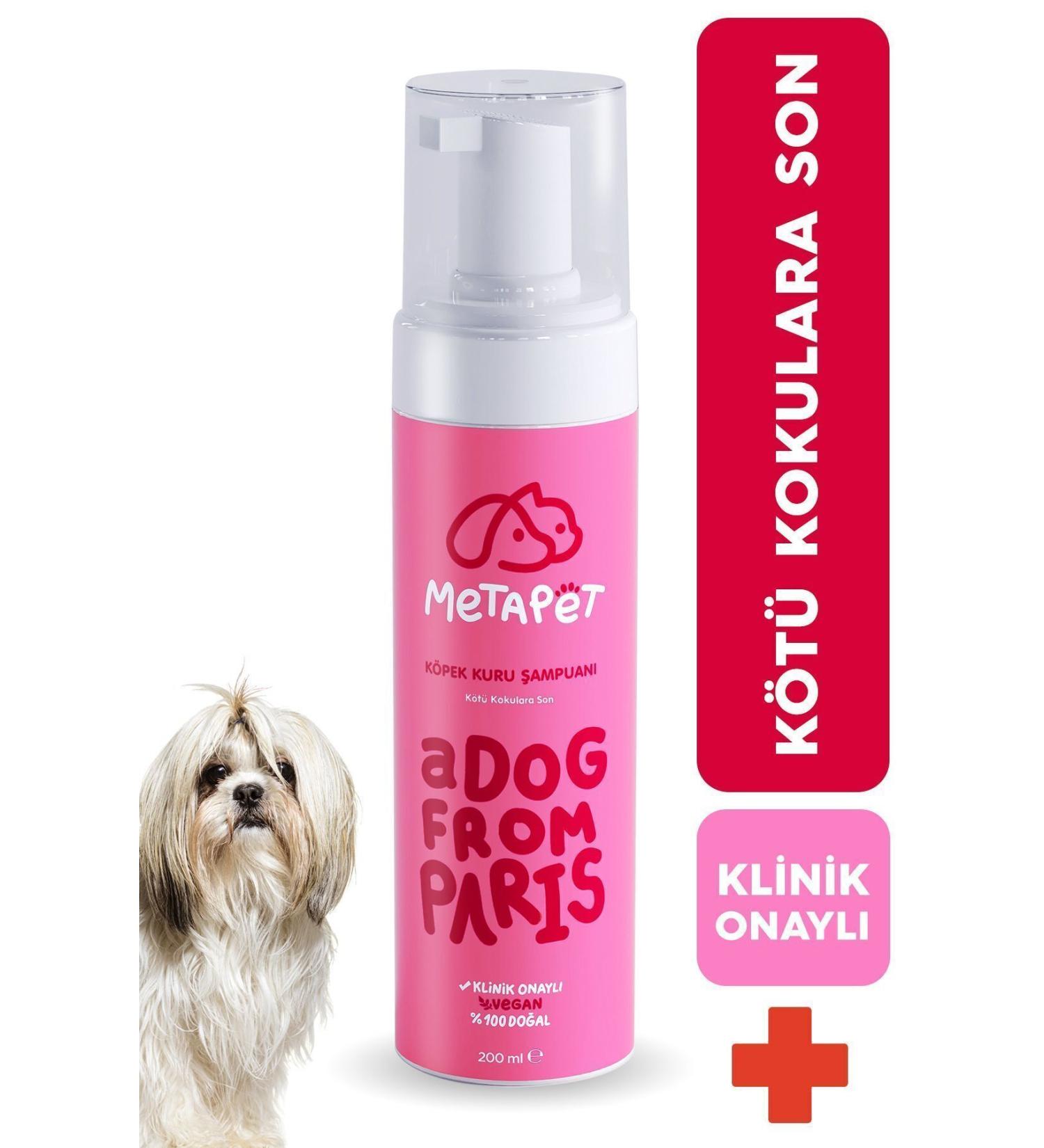 Metapet Odor Eliminating Dry Foam Dog Shampoo Natural and Organic Dog Perfume Suitable for Puppies 200 Ml - Buy Online on GoSupps.com