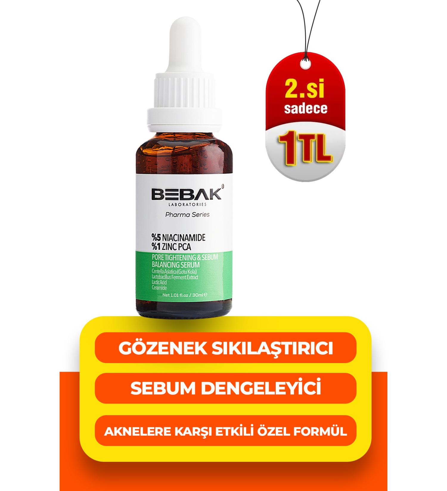 Bebak Pharma Pore Tightening and Sebum Balancing Serum 5% Niacinamide + 1% Zinc Pca 30ml - Buy Online on GoSupps.com