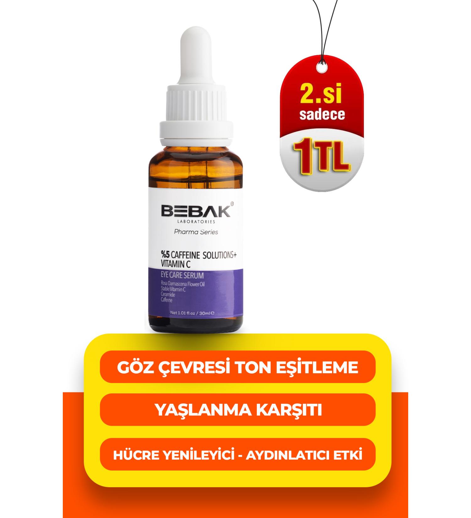 Bebak Pharma Caffeine Containing Eye Contour Care Serum 5% Caffeine Solutions+Vitamin C Eye Care Serum 30ml - Buy Online on GoSupps.com