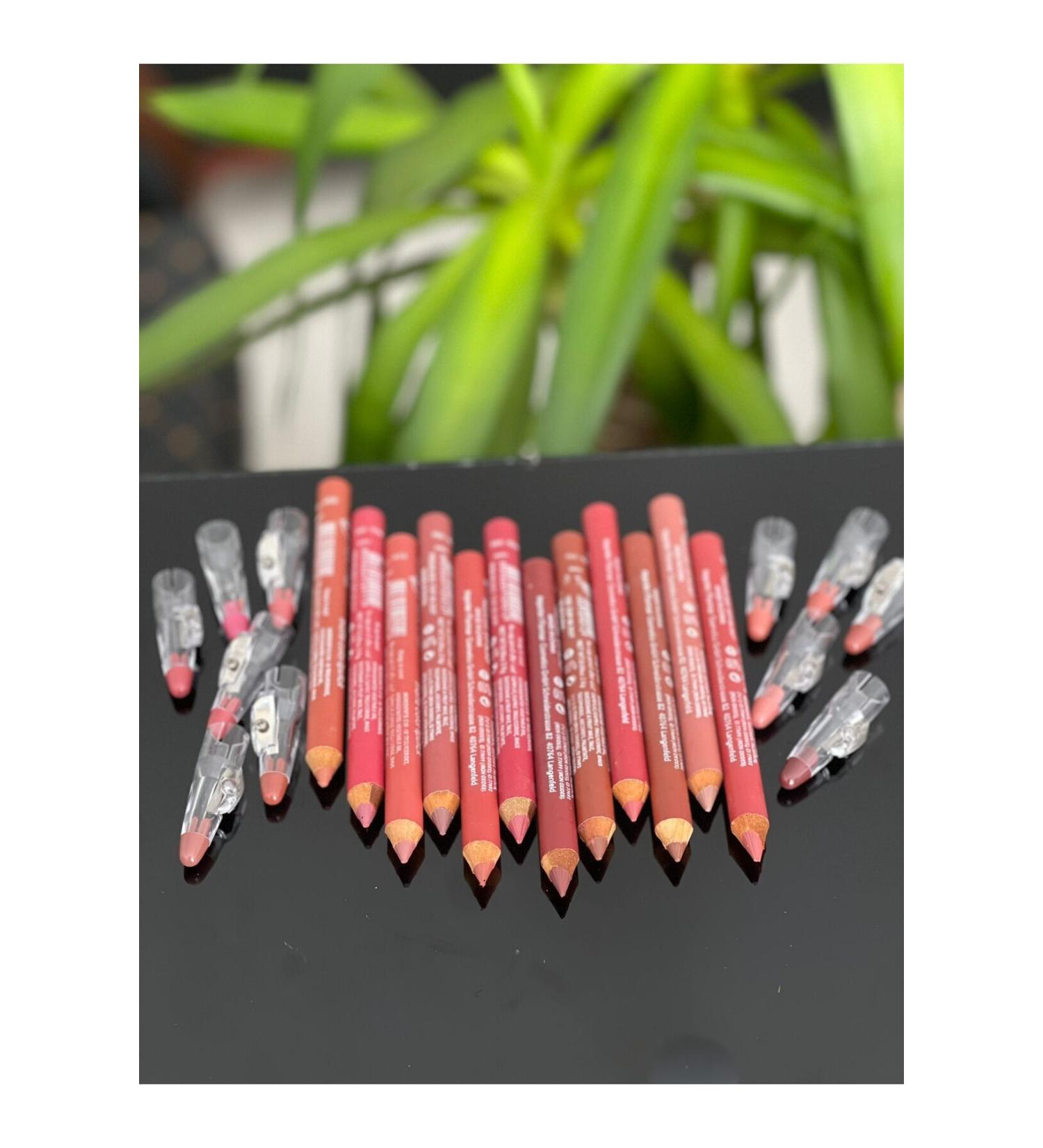 HaLVeY Lip Pencil Thick Set 12-Piece Matte Color Lipstick Jumbo with Sharpener